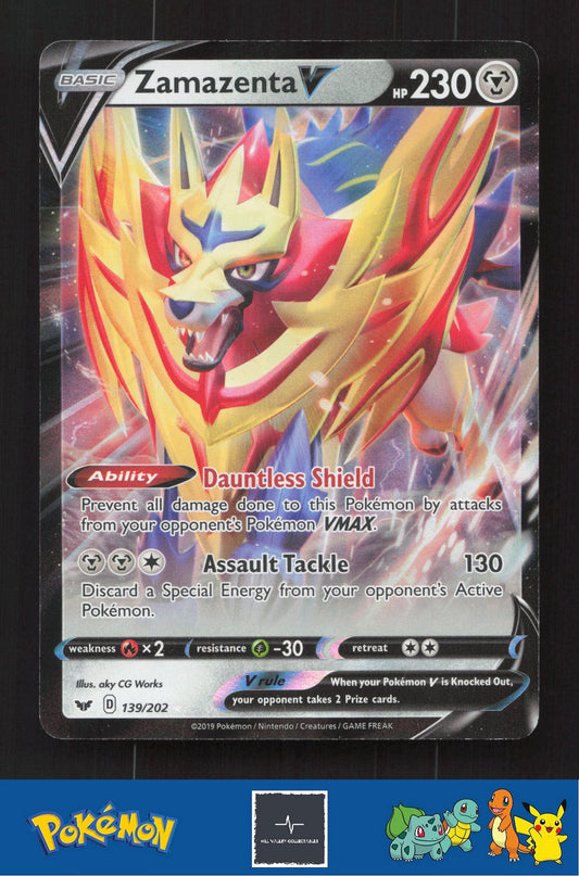 2019 Pokemon SWSH Sword & Shield Base Set 139/202 Zamazenta V