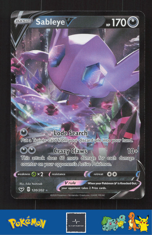 2020 Pokemon SWSH Sword & Shield Base Set 120/202 Sableye V