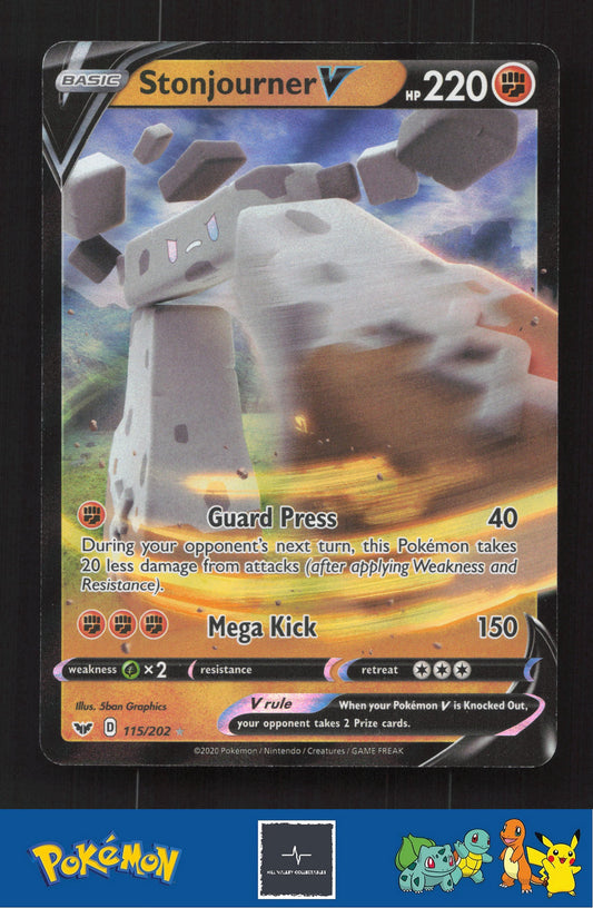2020 Pokemon SWSH Sword & Shield Base Set 115/202 Stonjourner V