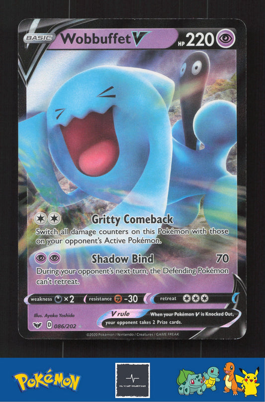 2020 Pokemon SWSH Sword & Shield Base Set 086/202 Wobbuffet V