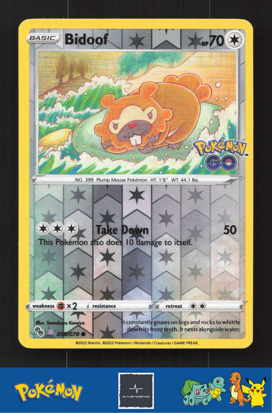 2022 Pokemon SWSH Pokemon GO 059/078 Bidoof (Peelable Ditto)
