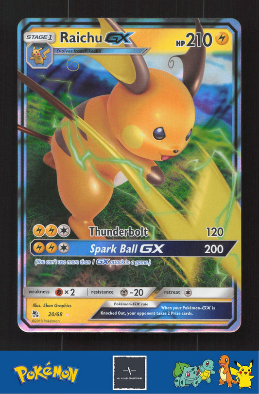 2019 Pokemon SM Hidden Fates 20/68 Raichu GX