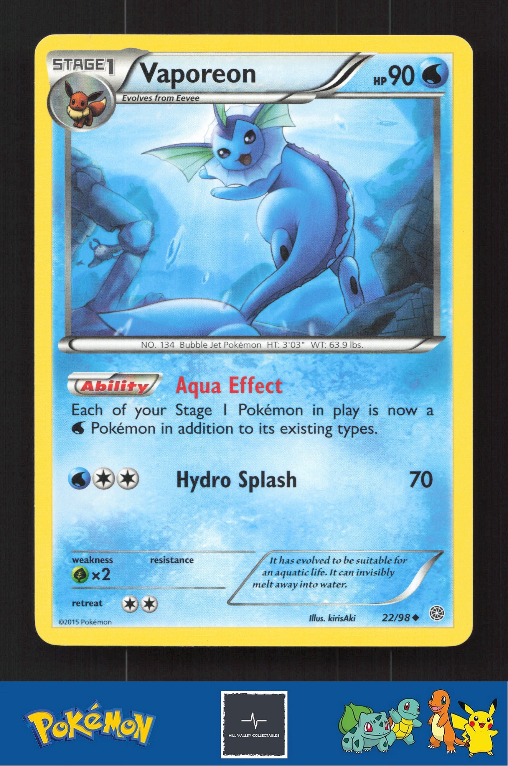 2015 Pokemon XY Ancient Origins 22/98 Vaporeon