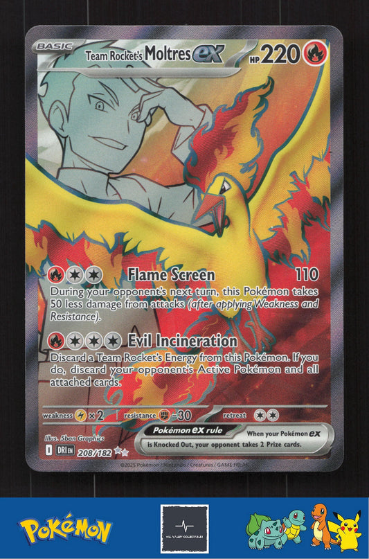 2025 Pokemon DRI Destined Rivals 208/182 Team Rocket's Moltres ex