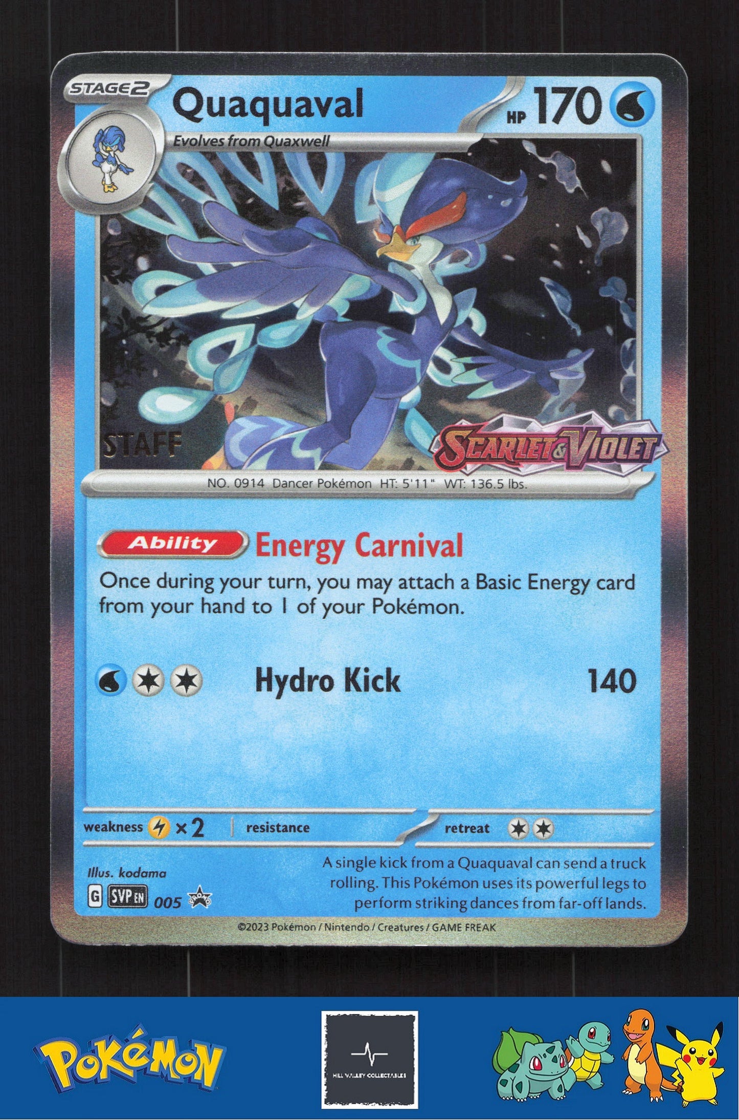 2023 Pokemon SVP Scarlet & Violet Promo 005 Quaquaval STAFF