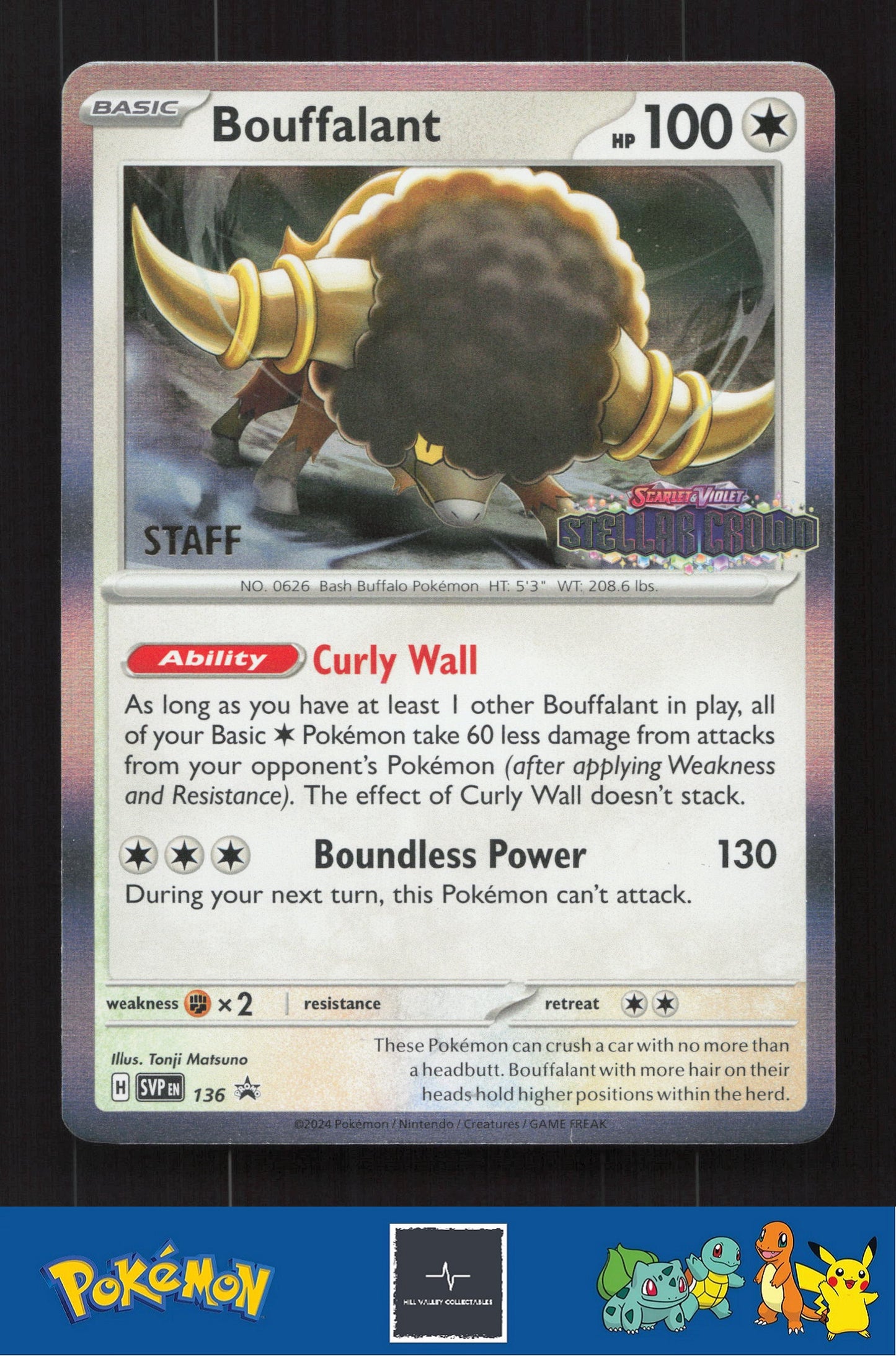 2024 Pokemon SVP Scarlet & Violet Promo 136 Bouffalant STAFF