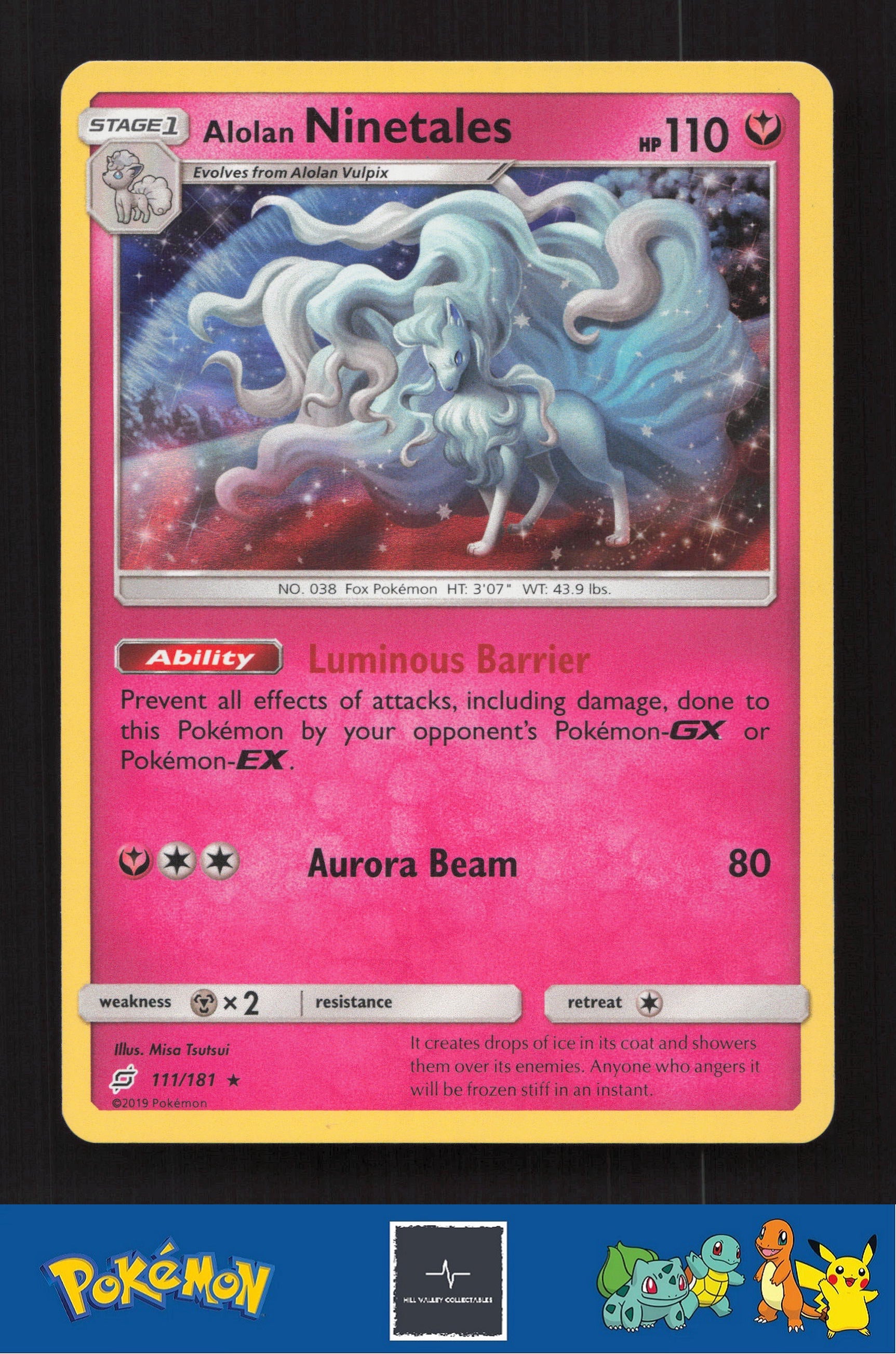 2019 Pokemon SM Team Up 111/181 Alolan Ninetales Holo