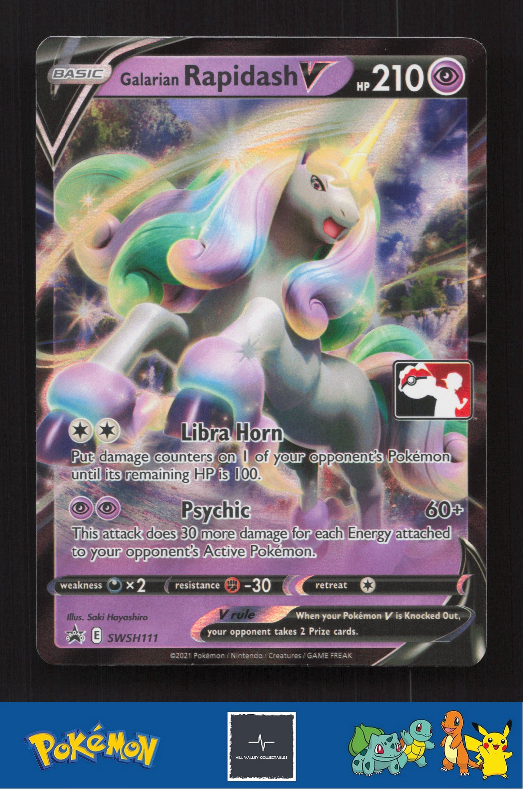 2021 Pokemon SWSH Prize Pack Series SWSH111 Galarian Rapidash V