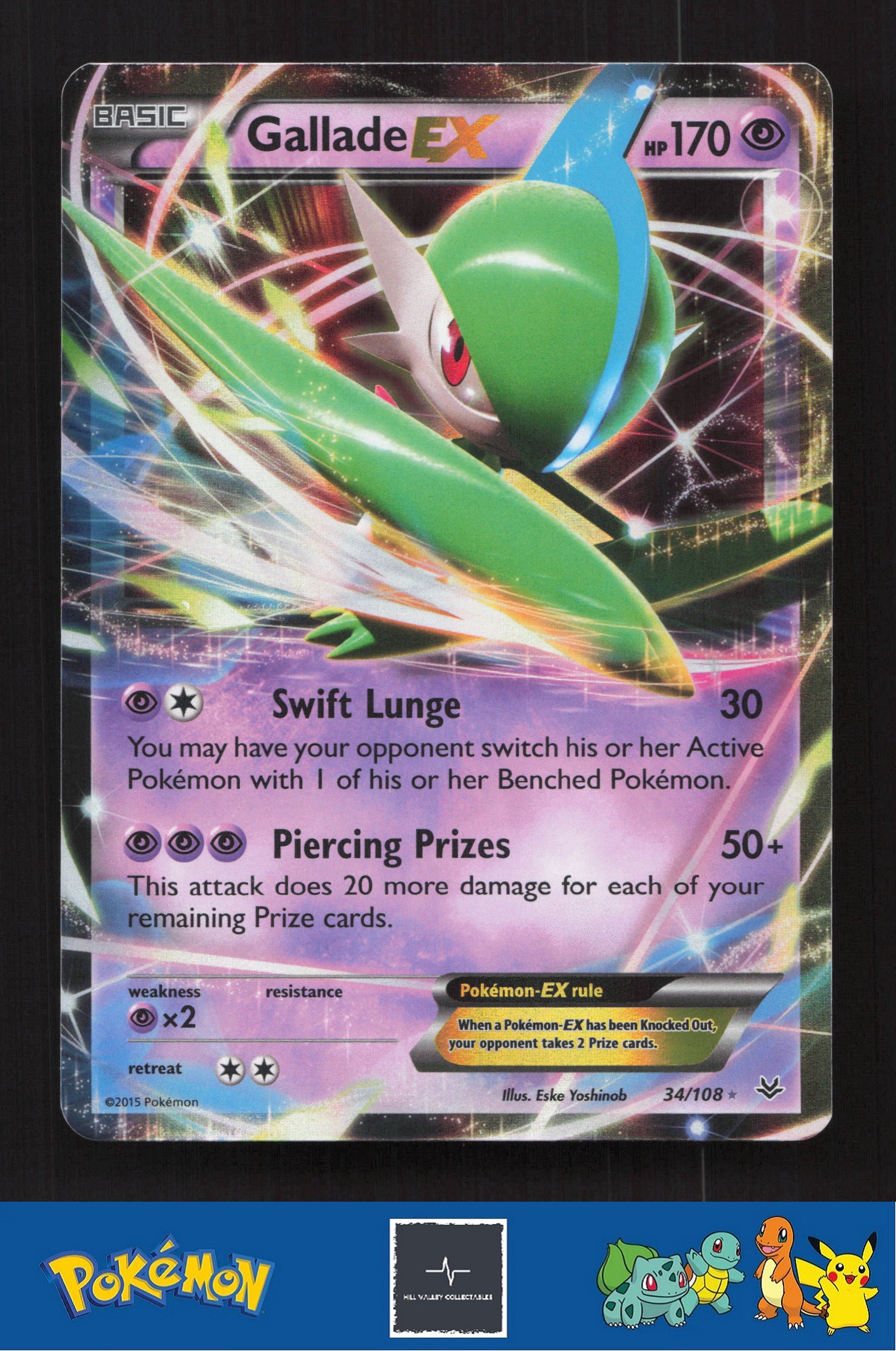 2015 Pokemon XY Roaring Skies 34/108 Gallade EX
