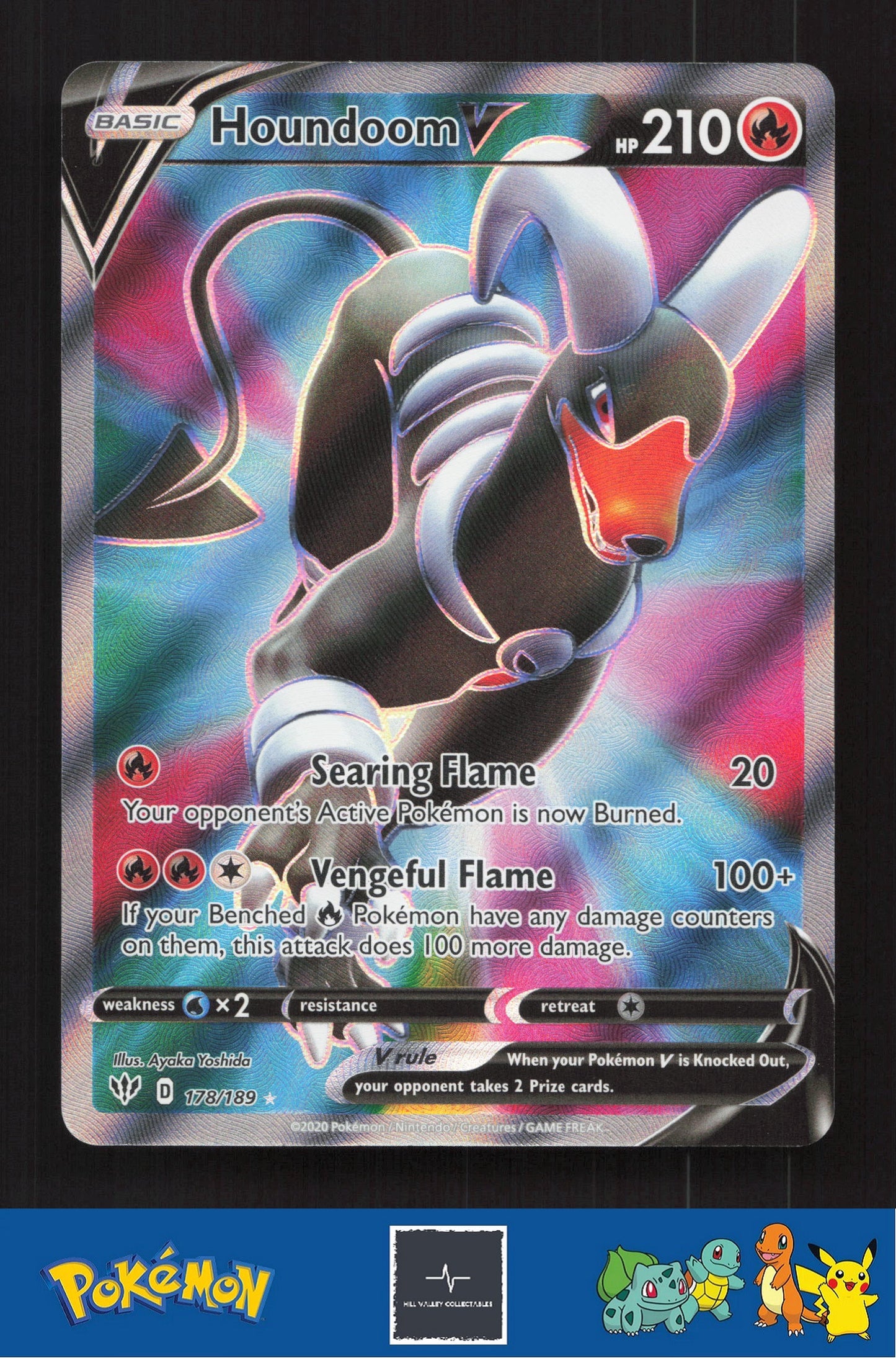 2020 Pokemon SWSH Darkness Ablaze 178/189 Houndoom V