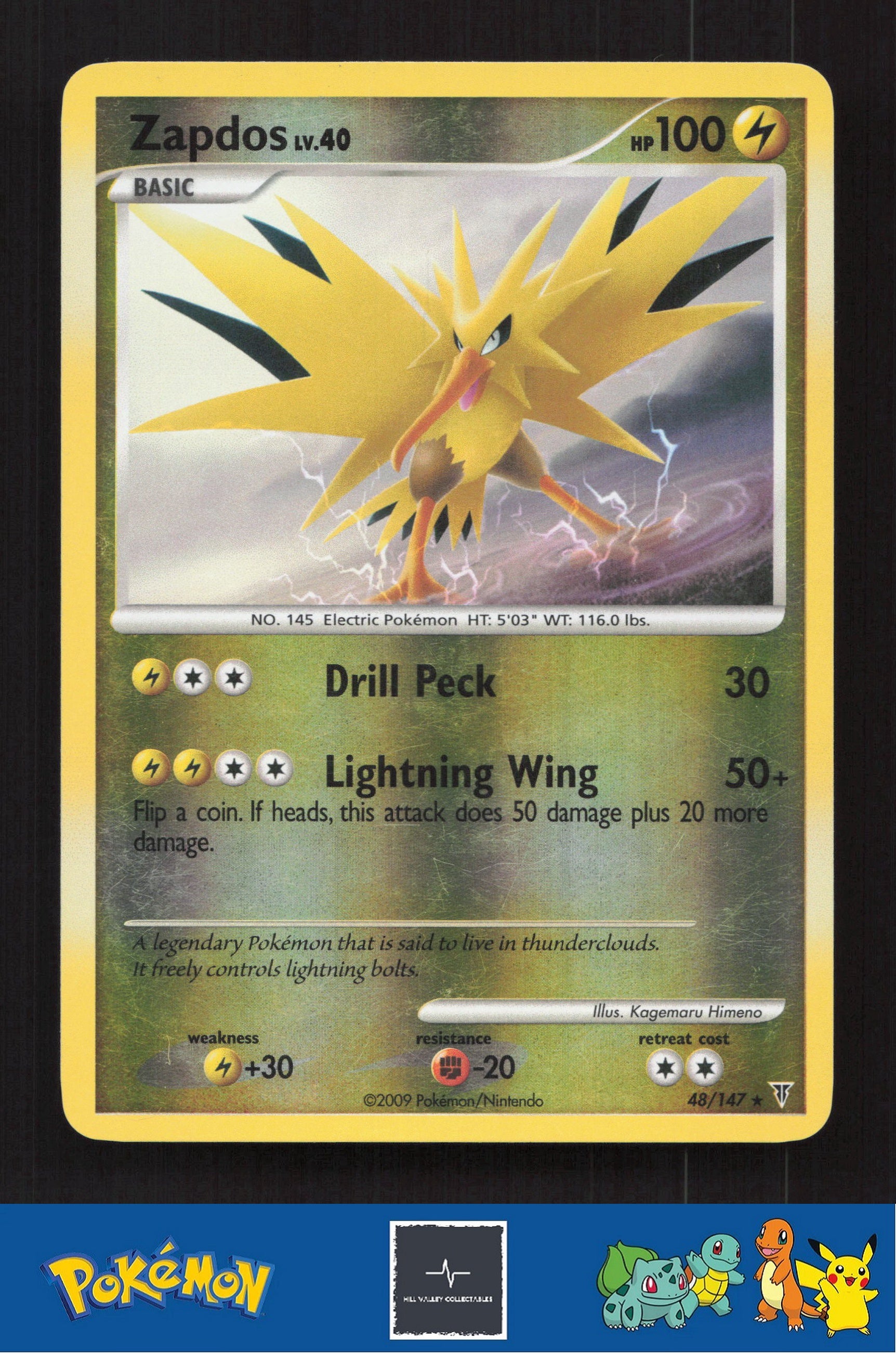 2009 Pokemon Platinum Supreme Victors 48 Zapdos Reverse