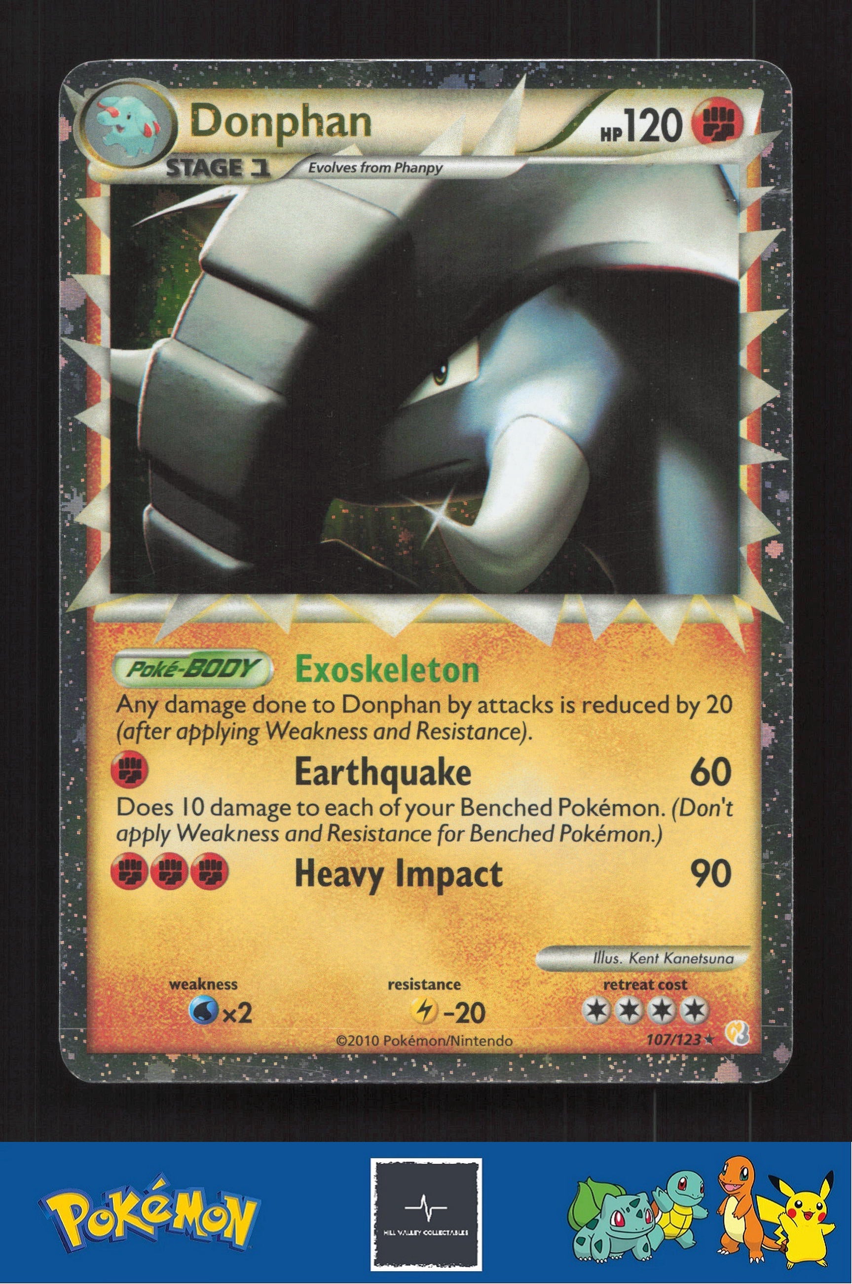 2010 Pokemon HeartGold & SoulSilver 107/123 Donphan (Prime)