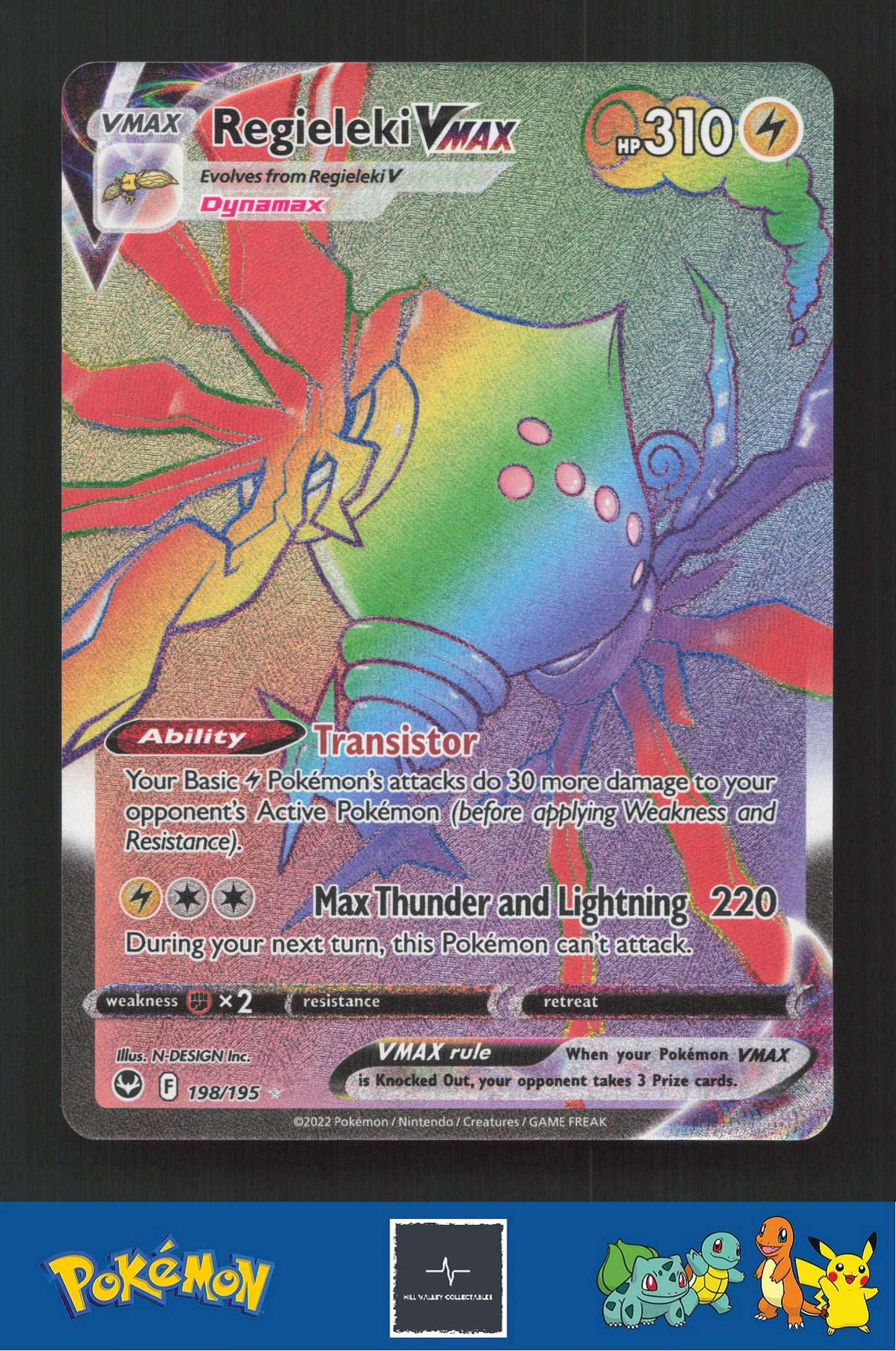 2022 Pokemon SWSH Silver Tempest 198/195 Regieleki Vstar