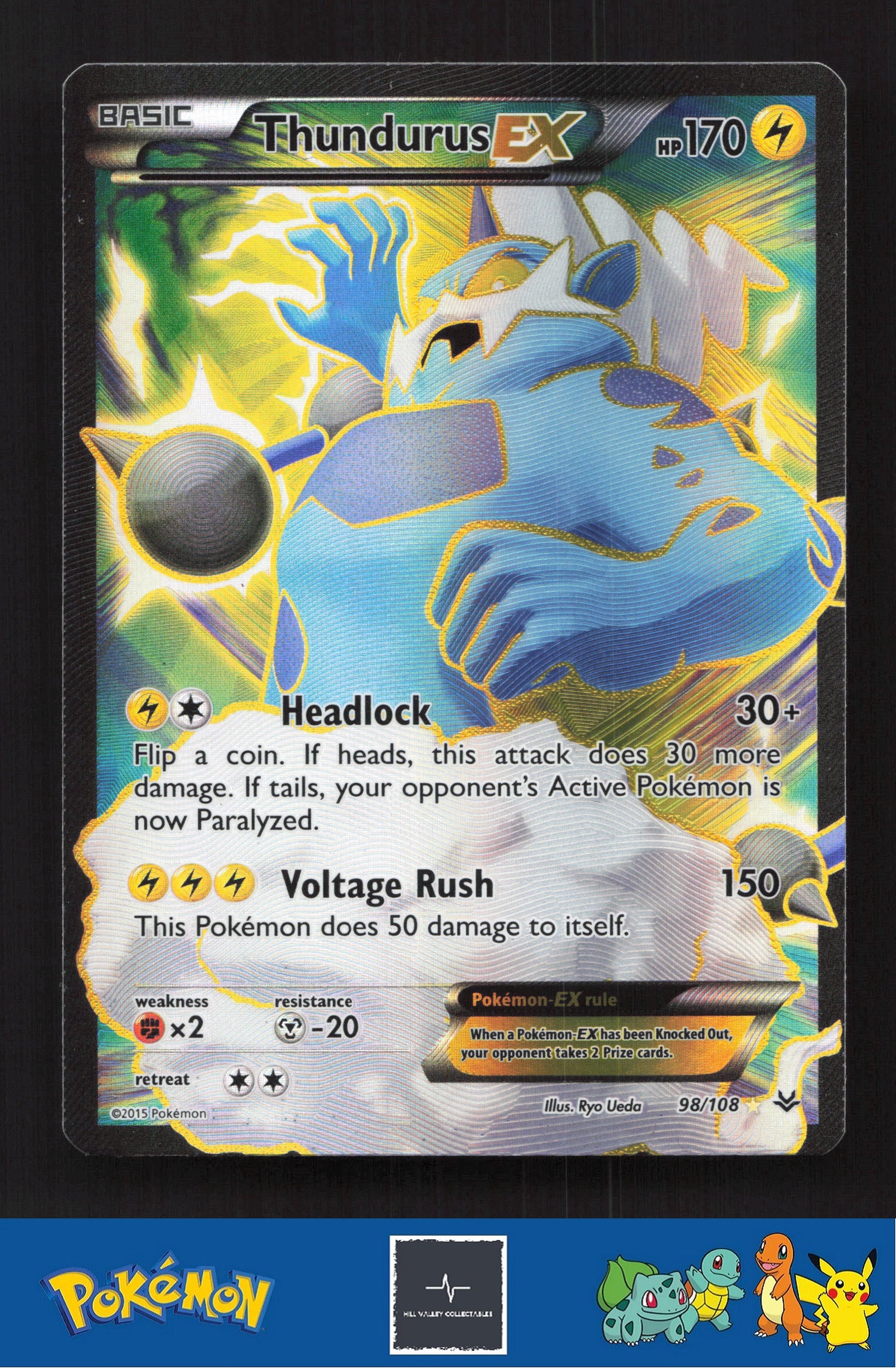 2015 Pokemon XY Roaring Skies 98/108 Thundurus EX