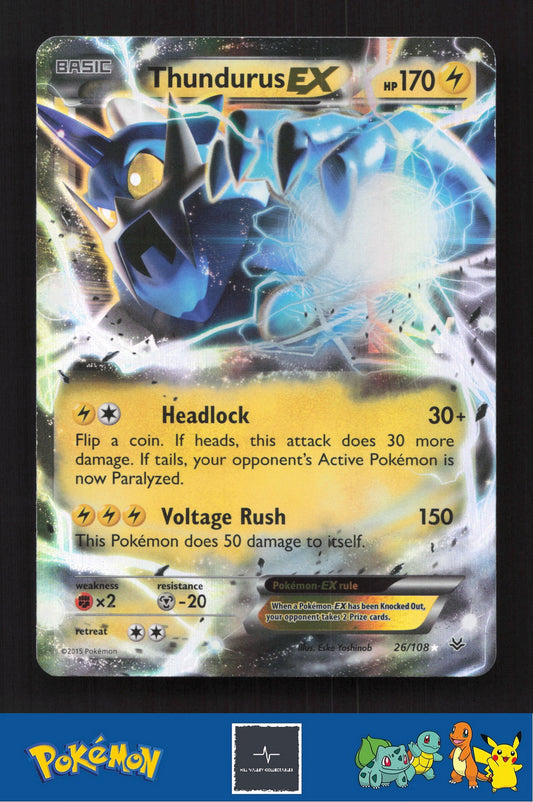 2015 Pokemon XY Roaring Skies 26/108 Thundurus EX