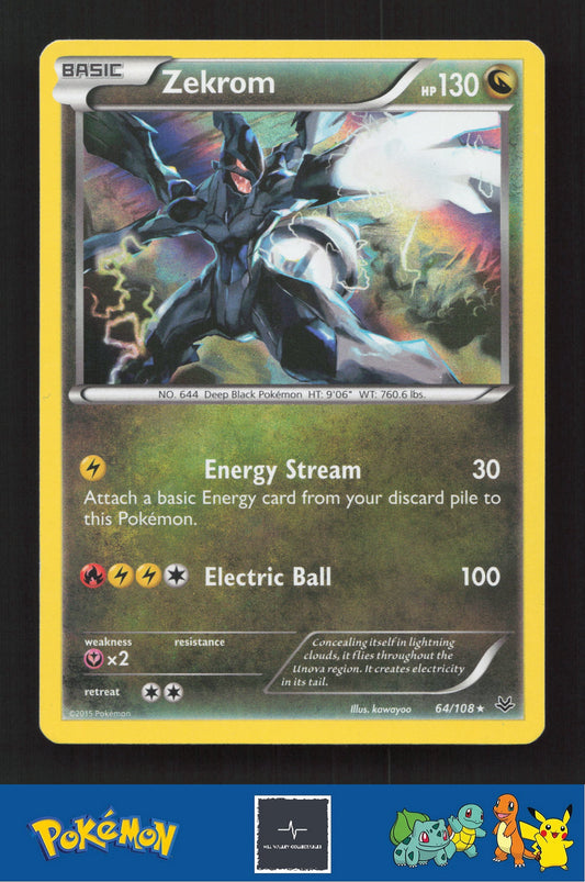 2015 Pokemon XY Roaring Skies 64/108 Zekrom Holo