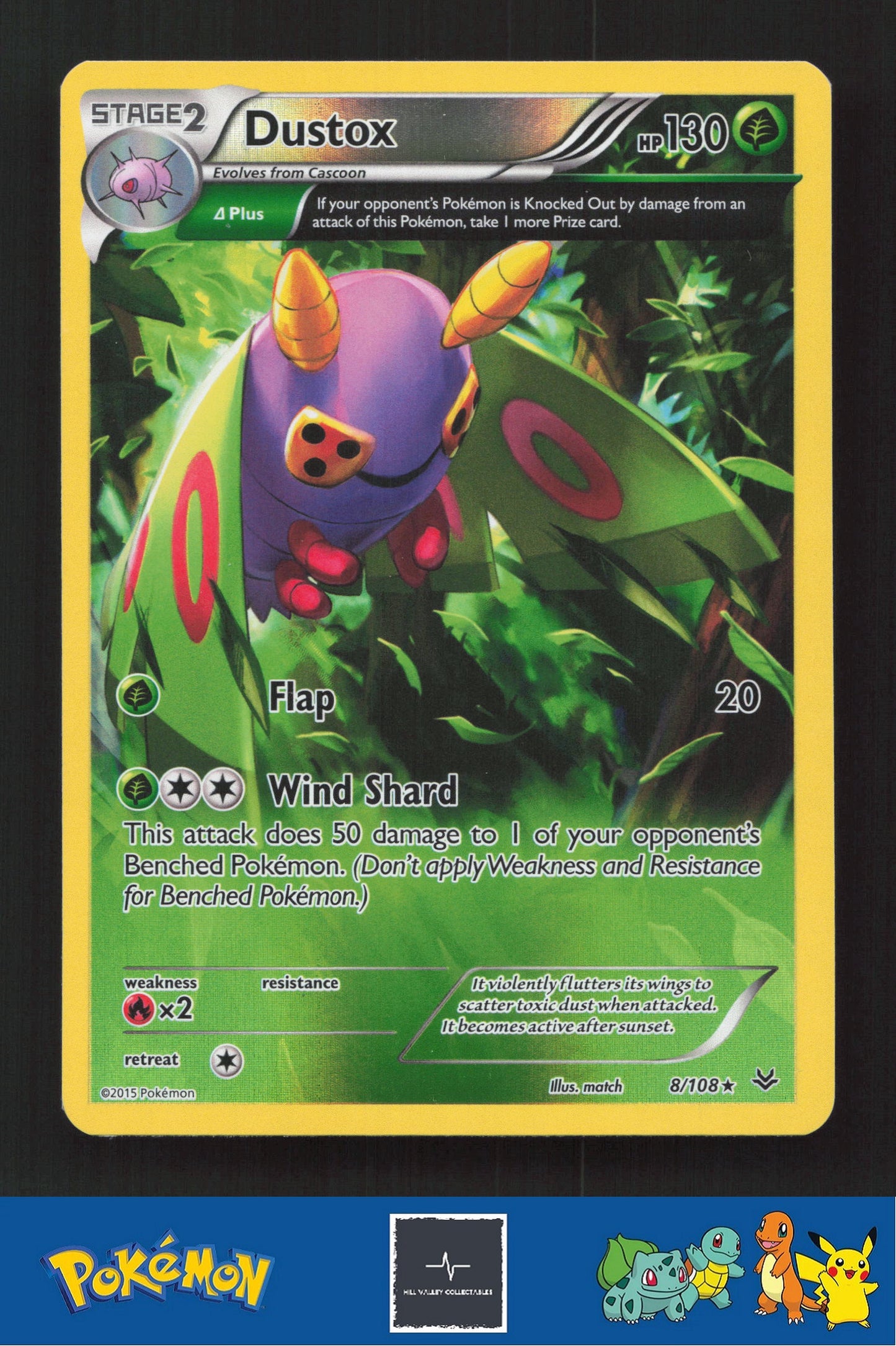 2015 Pokemon XY Roaring Skies 8/108 Dustox (Delta) Reverse