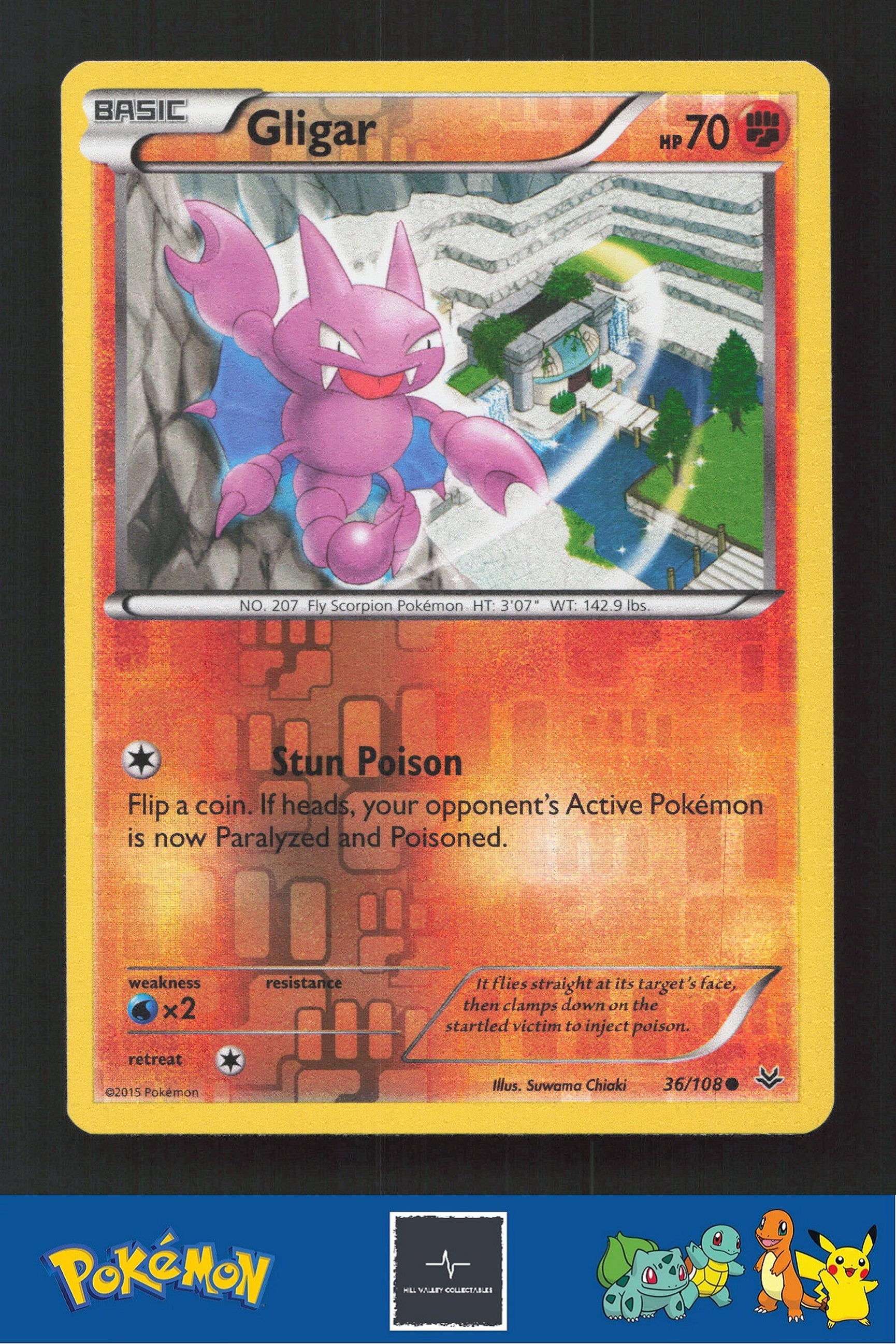 2015 Pokemon XY Roaring Skies 36/108 Gligar Reverse