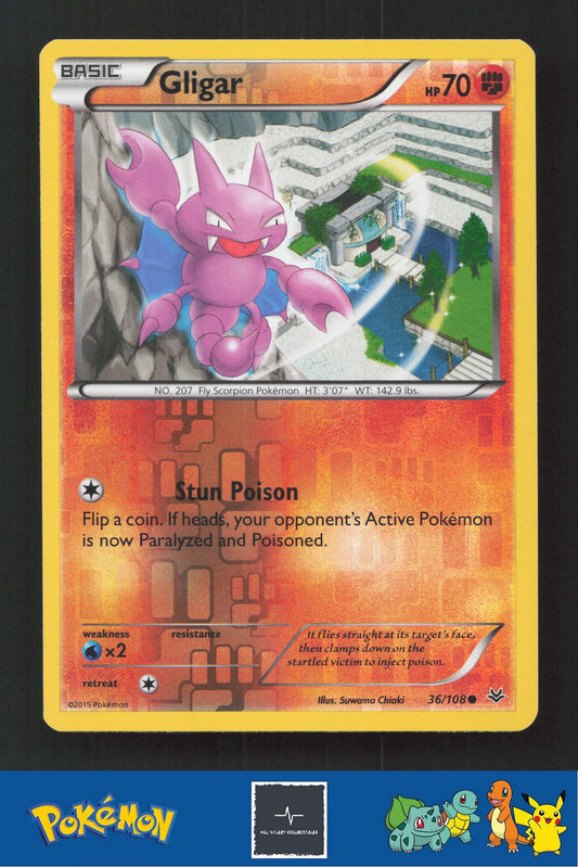 2015 Pokemon XY Roaring Skies 36/108 Gligar Reverse