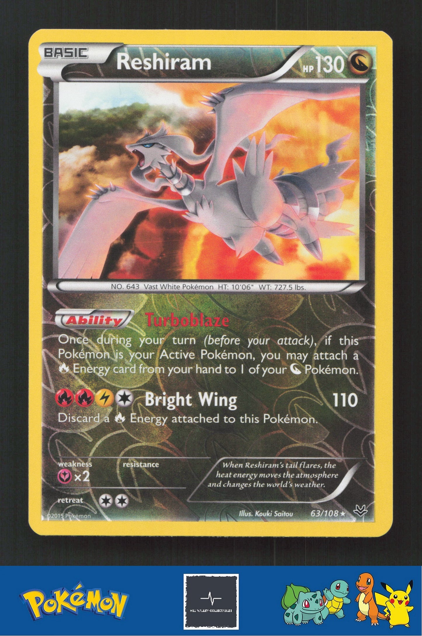 2015 Pokemon XY Roaring Skies 63/108 Reshiram Reverse