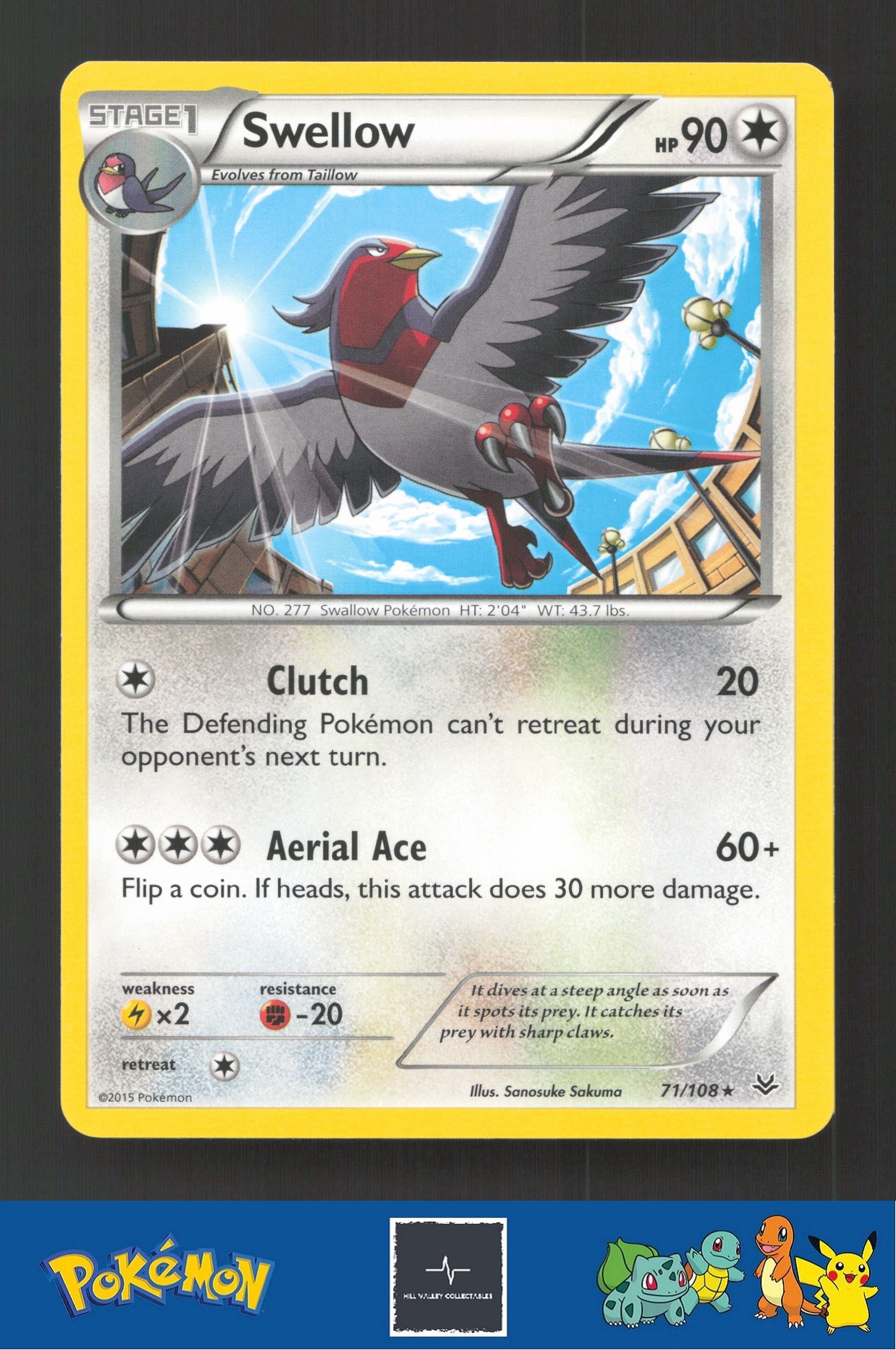 2015 Pokemon XY Roaring Skies 71/108 Swellow
