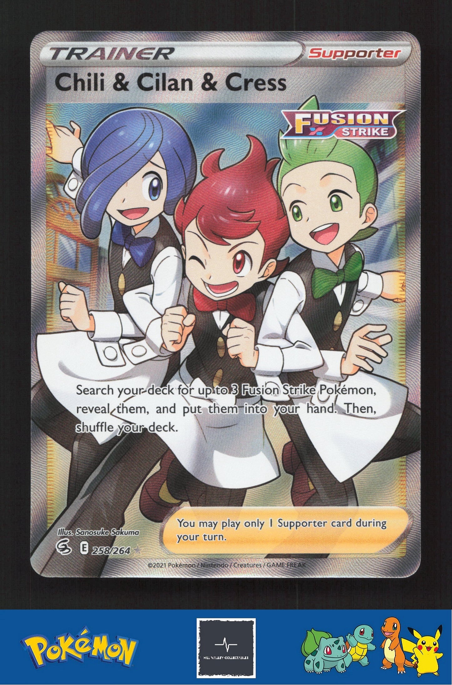 2021 Pokemon SWSH Fusion Strike 258/264 Chili & Cilan & Cress