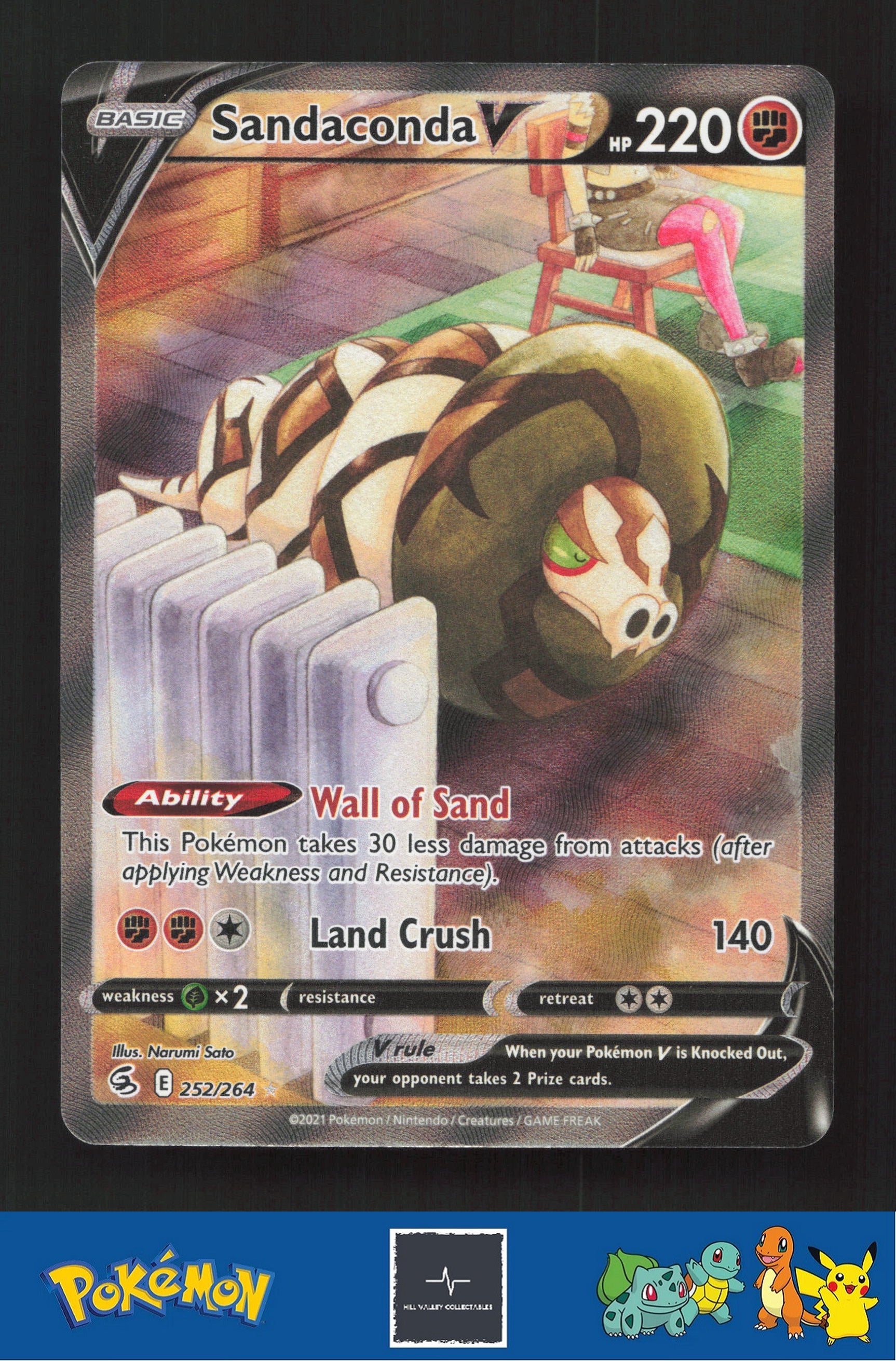 2021 Pokemon SWSH Fusion Strike 252/264 Sandaconda V