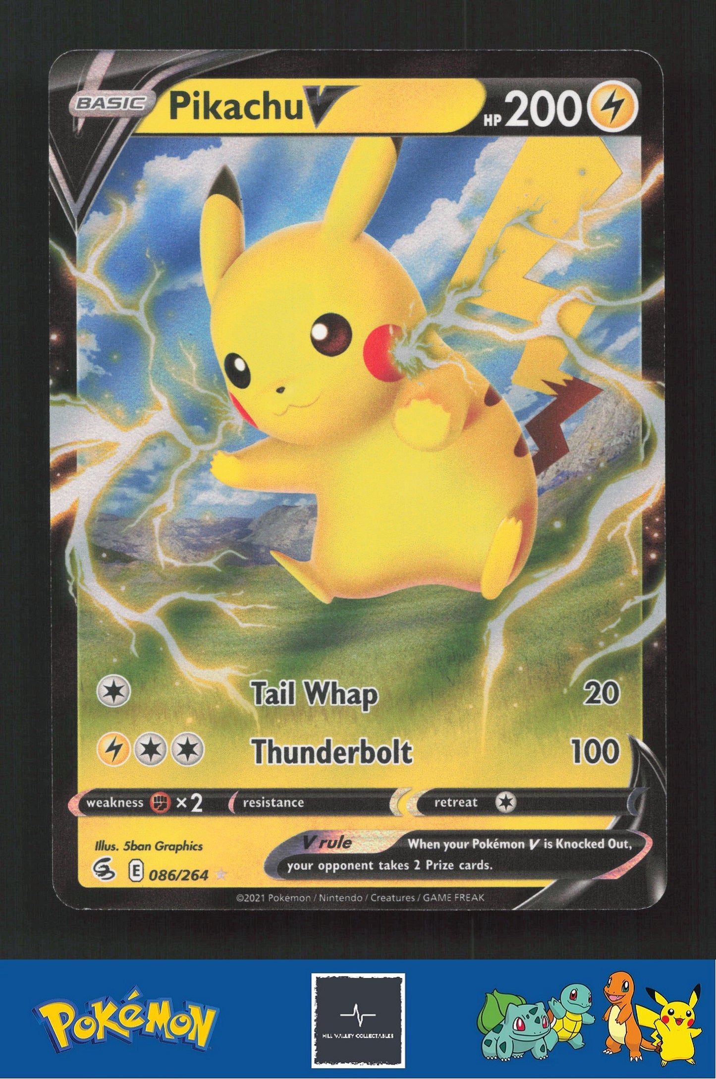 2021 Pokemon SWSH Fusion Strike 086/264 Pikachu V