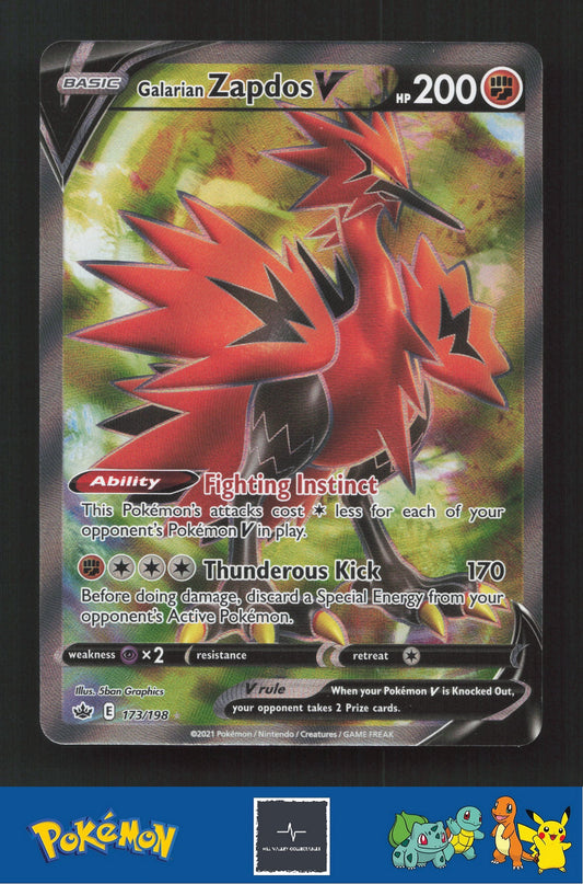 2021 Pokemon SWSH Chilling Reign 173/198 Galarian Zapdos V