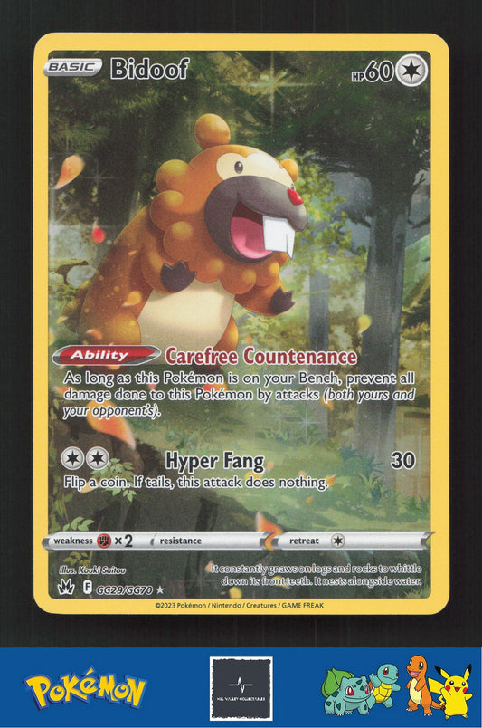 2023 Pokemon SWSH Crown Zenith GG29/GG70 Bidoof