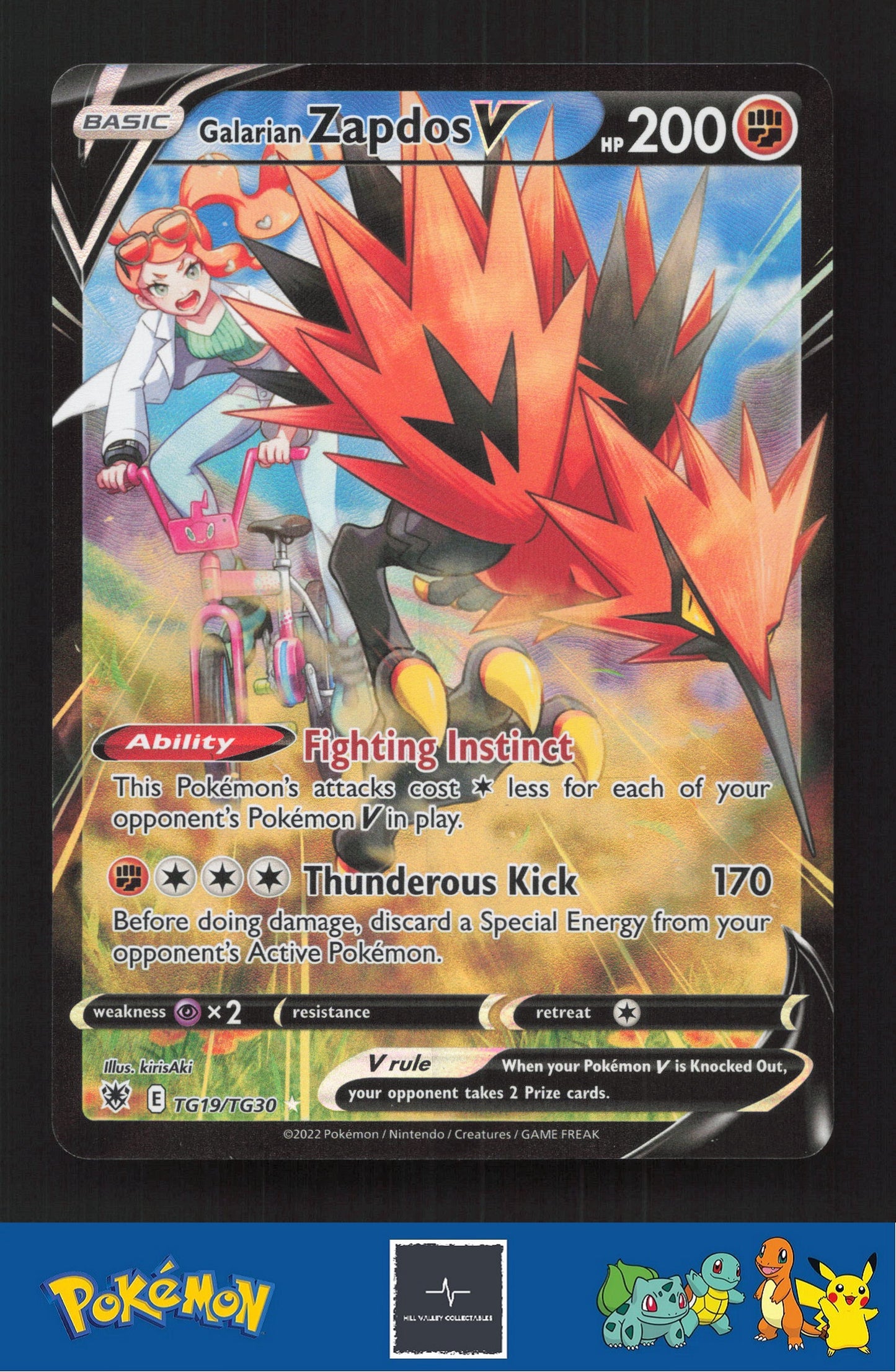 2022 Pokemon SWSH Astral Radiance TG19/TG30 Galarian Zapdos V