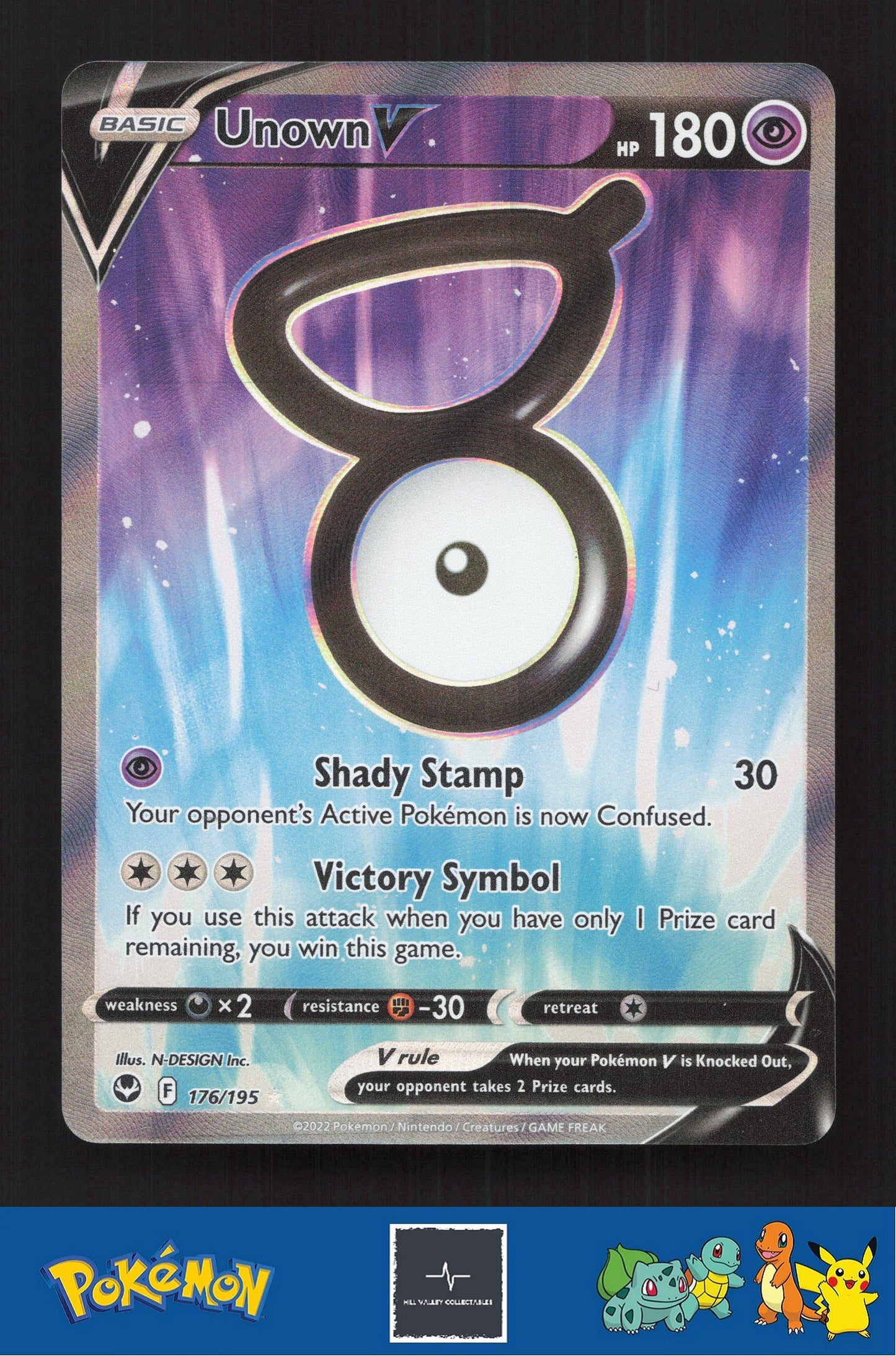 2020 Pokemon SWSH Silver Tempest 176/195 Unown V
