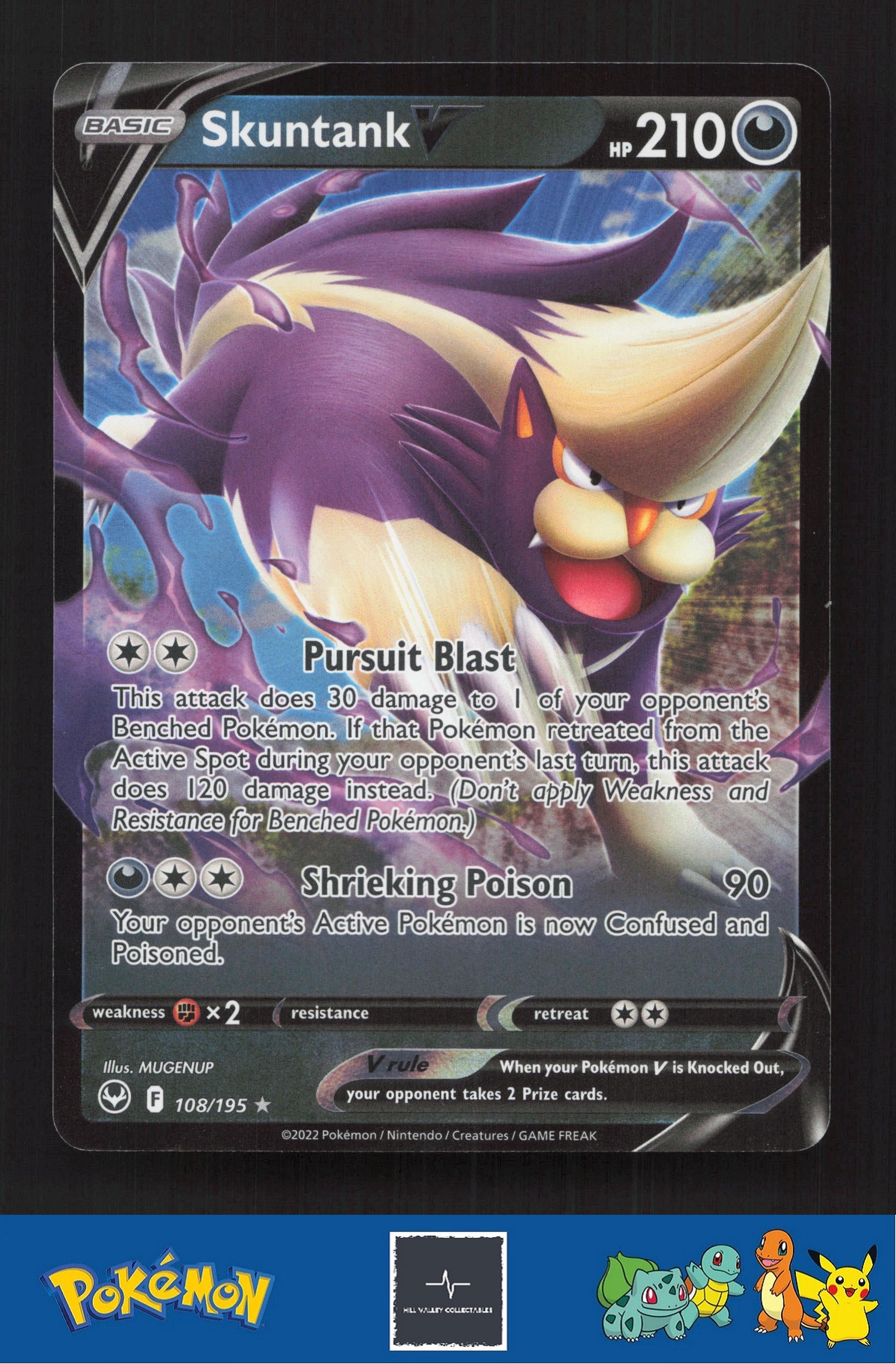 2020 Pokemon SWSH Silver Tempest 108/195 Skuntank V