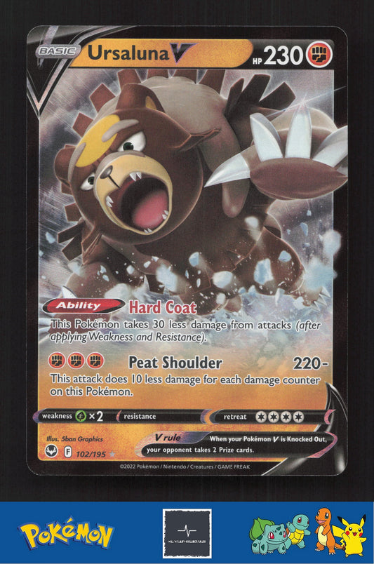 2020 Pokemon SWSH Silver Tempest 102/195 Ursaluna V