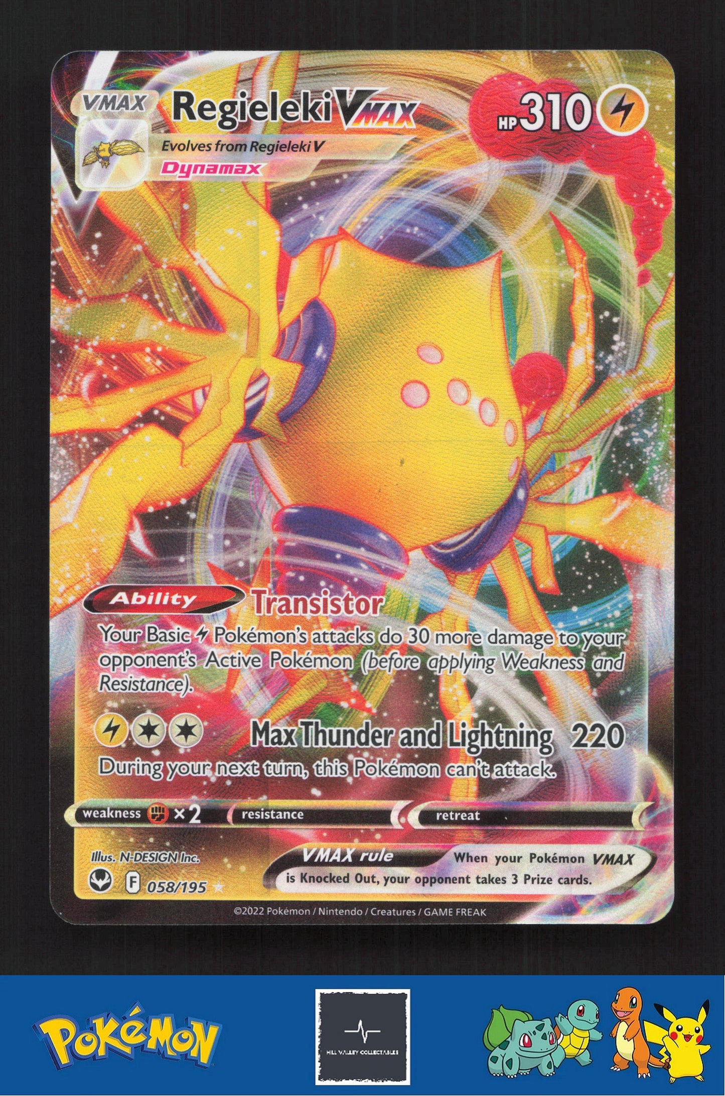 2020 Pokemon SWSH Silver Tempest 058/195 Regieleki VMAX
