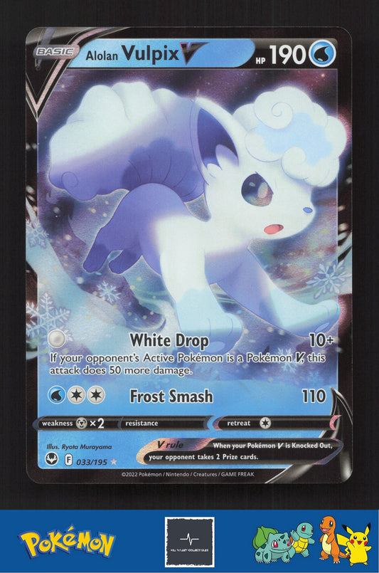2020 Pokemon SWSH Silver Tempest 033/195 Alolan Vulpix V