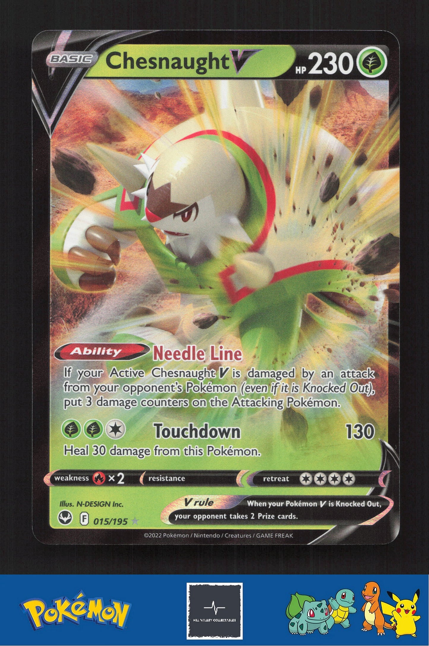 2020 Pokemon SWSH Silver Tempest 015/195 Chesnaught V