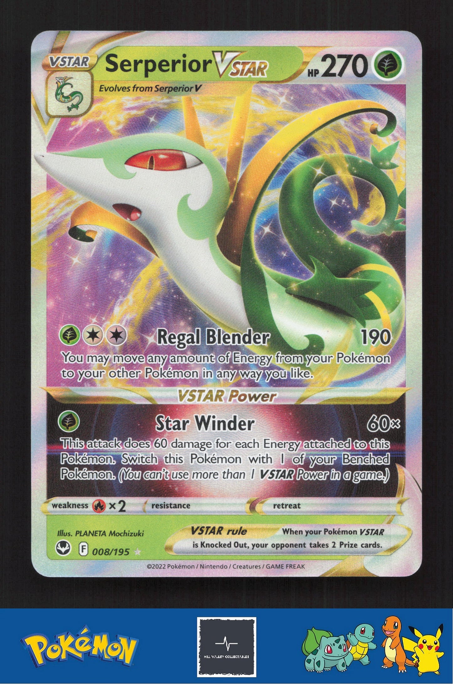 2020 Pokemon SWSH Silver Tempest 008/195 Serperior Vstar