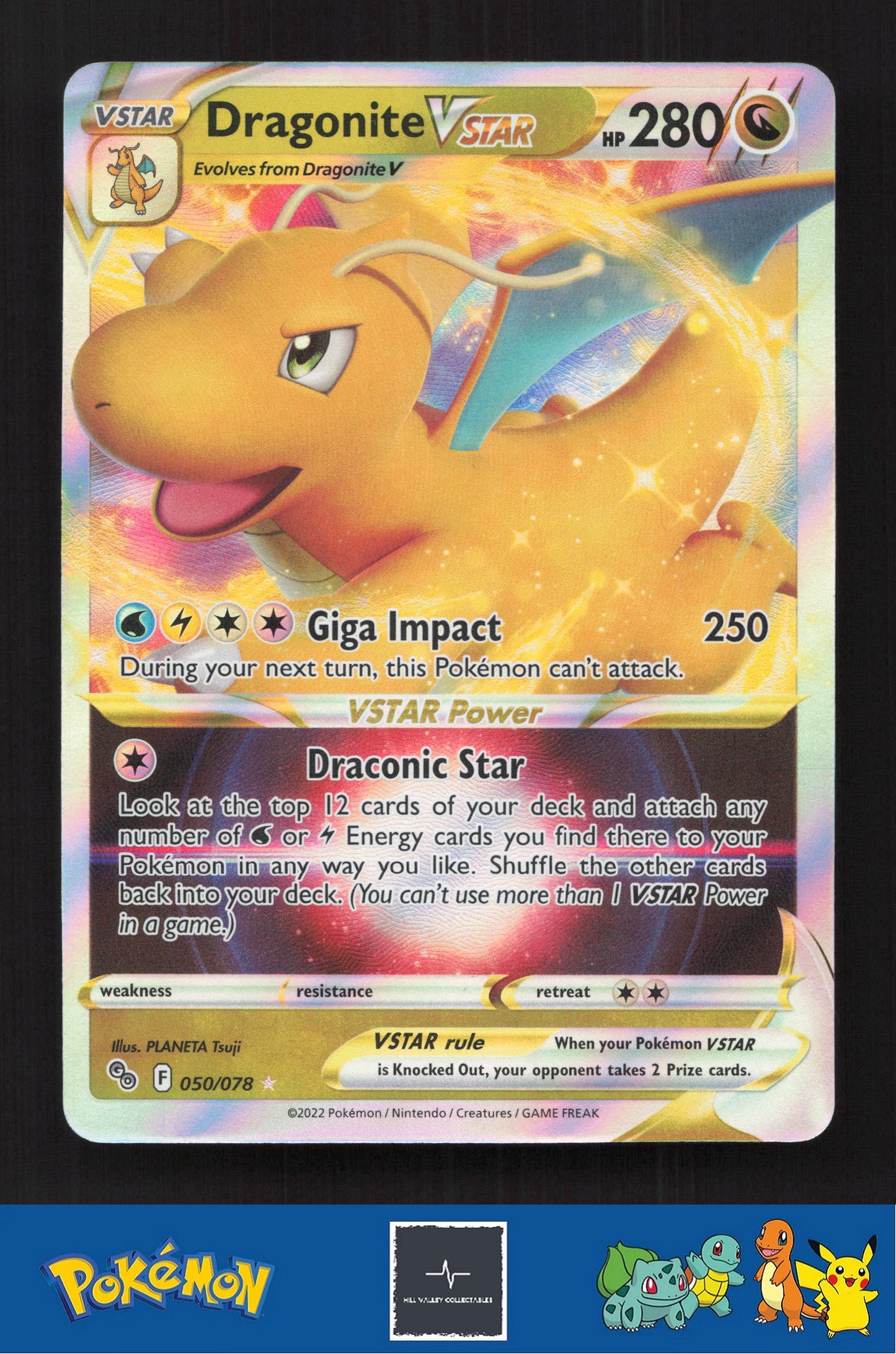 2022 Pokemon SWSH Pokemon GO 050/078 Dragonite Vstar