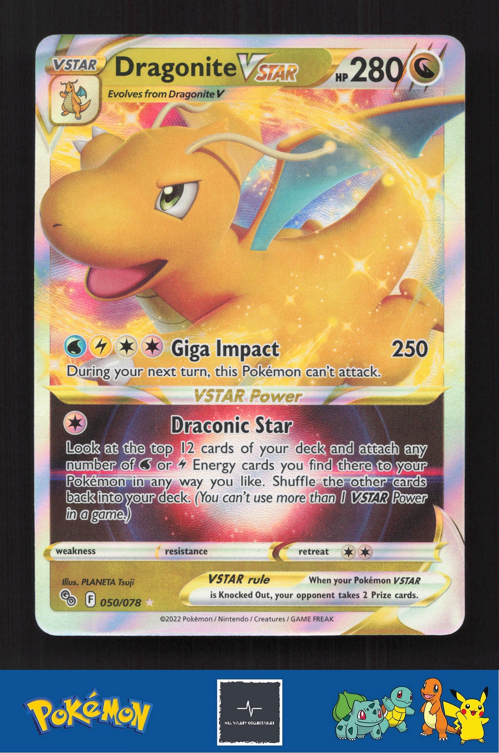 2022 Pokemon SWSH Pokemon GO 050/078 Dragonite Vstar