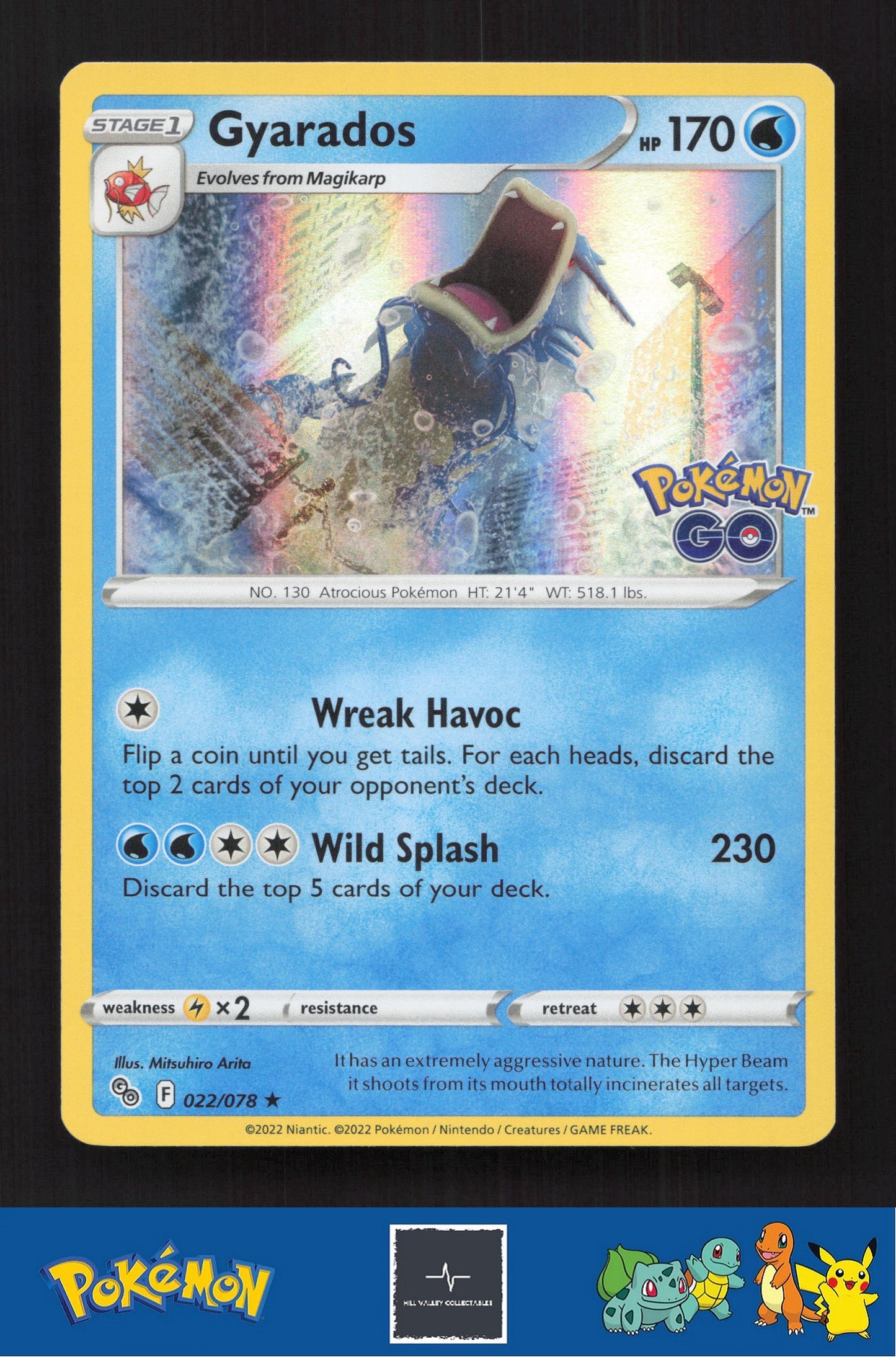 2022 Pokemon SWSH Pokemon GO 022/078 Gyarados Holo