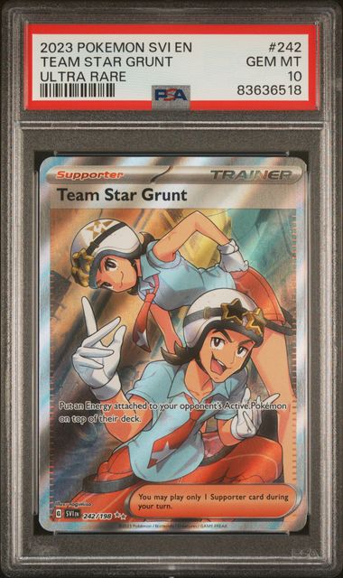 🐐 2024 Pokemon SV SVIen S&V Base 242/198 Team Star Grunt PSA 10