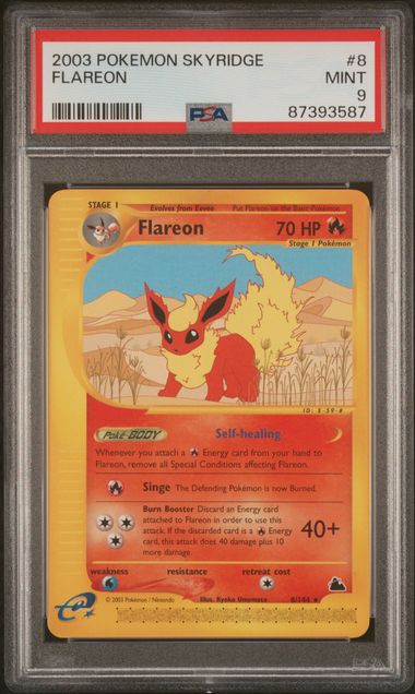 2003 Pokemon e-Series Skyridge 8/144 Flareon PSA 9