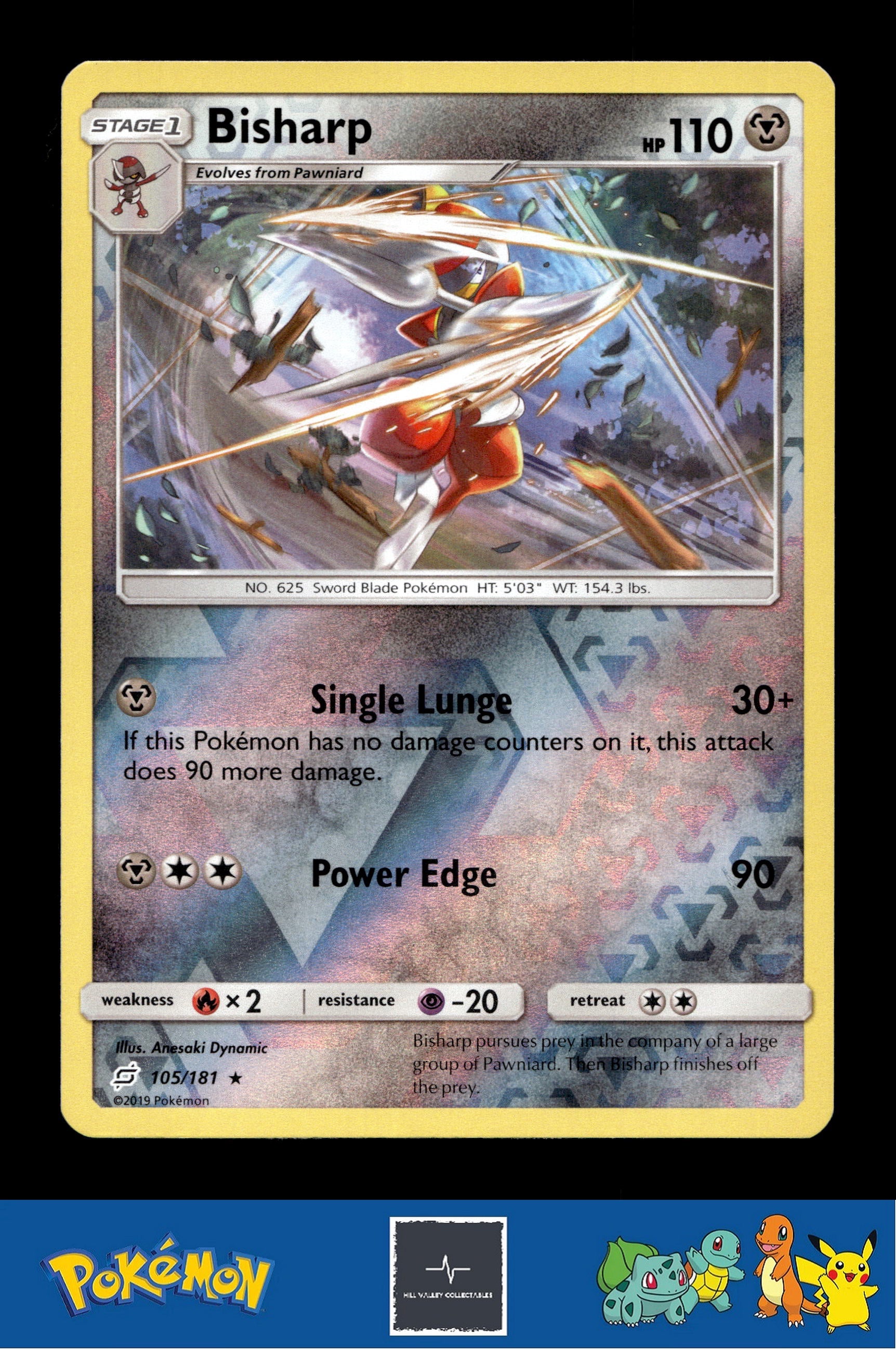 2019 Pokemon SM Team Up 105/181 Bisharp Reverse