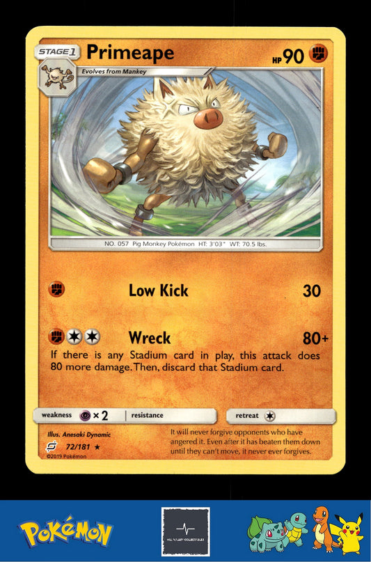2019 Pokemon SM Team Up 72/181 Primeape