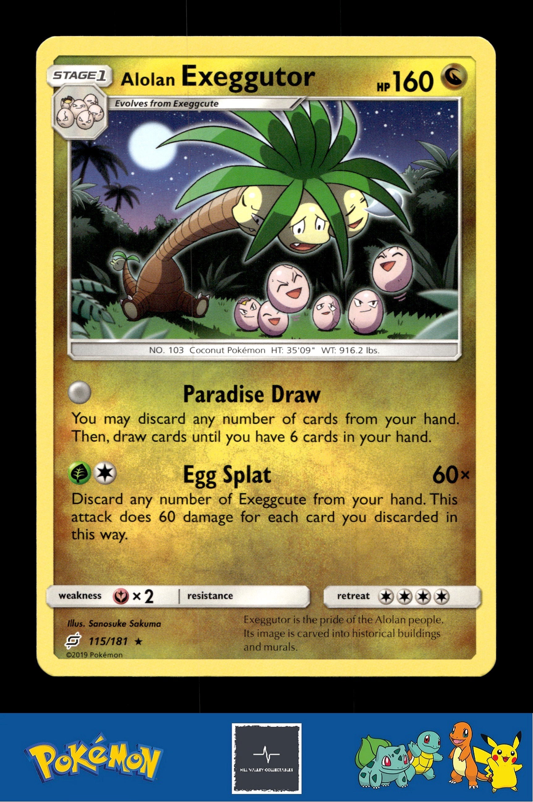 2019 Pokemon SM Team Up 115/181 Alolan Exeggutor