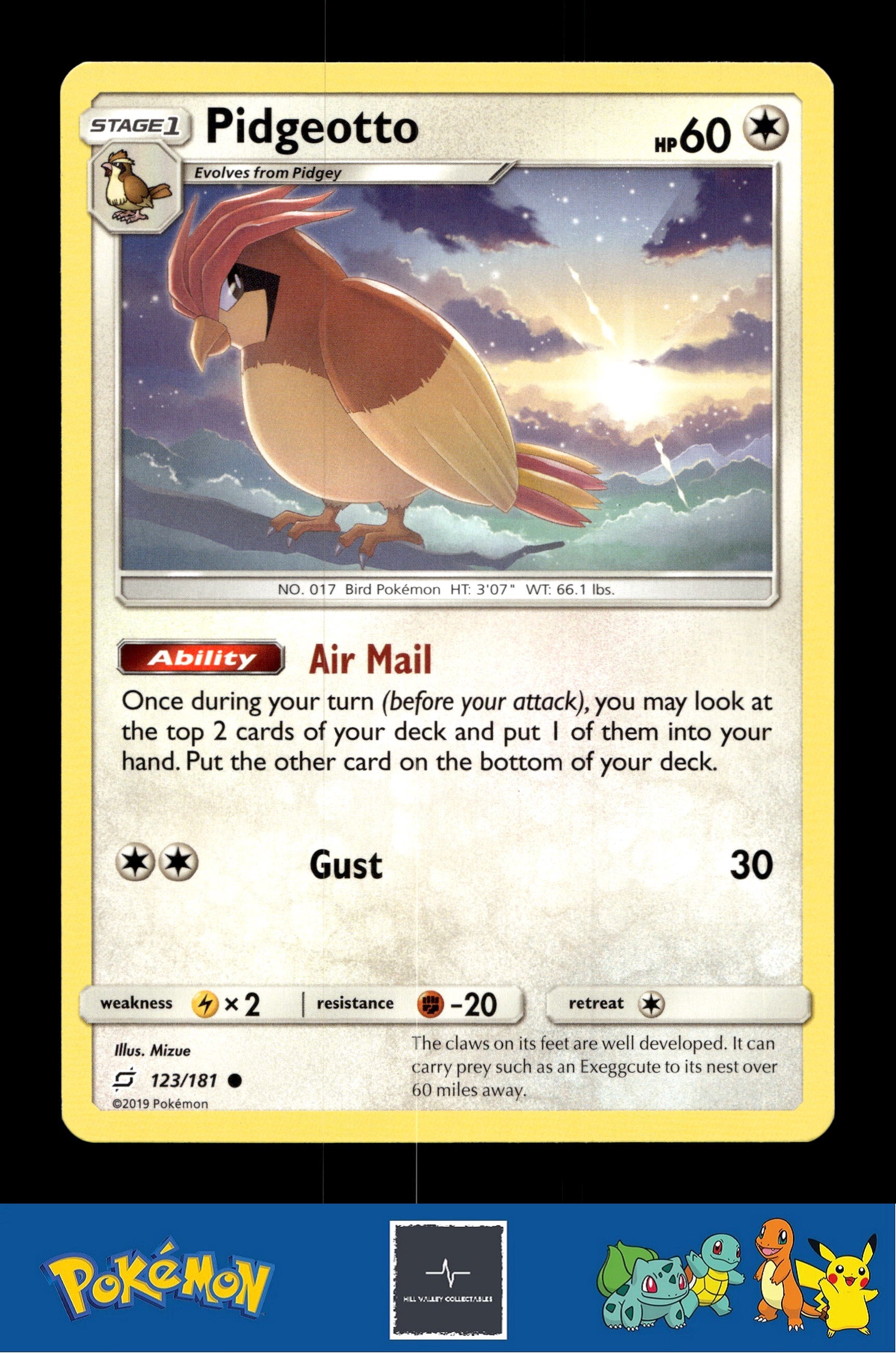2019 Pokemon SM Team Up 123/181 Pidgeotto