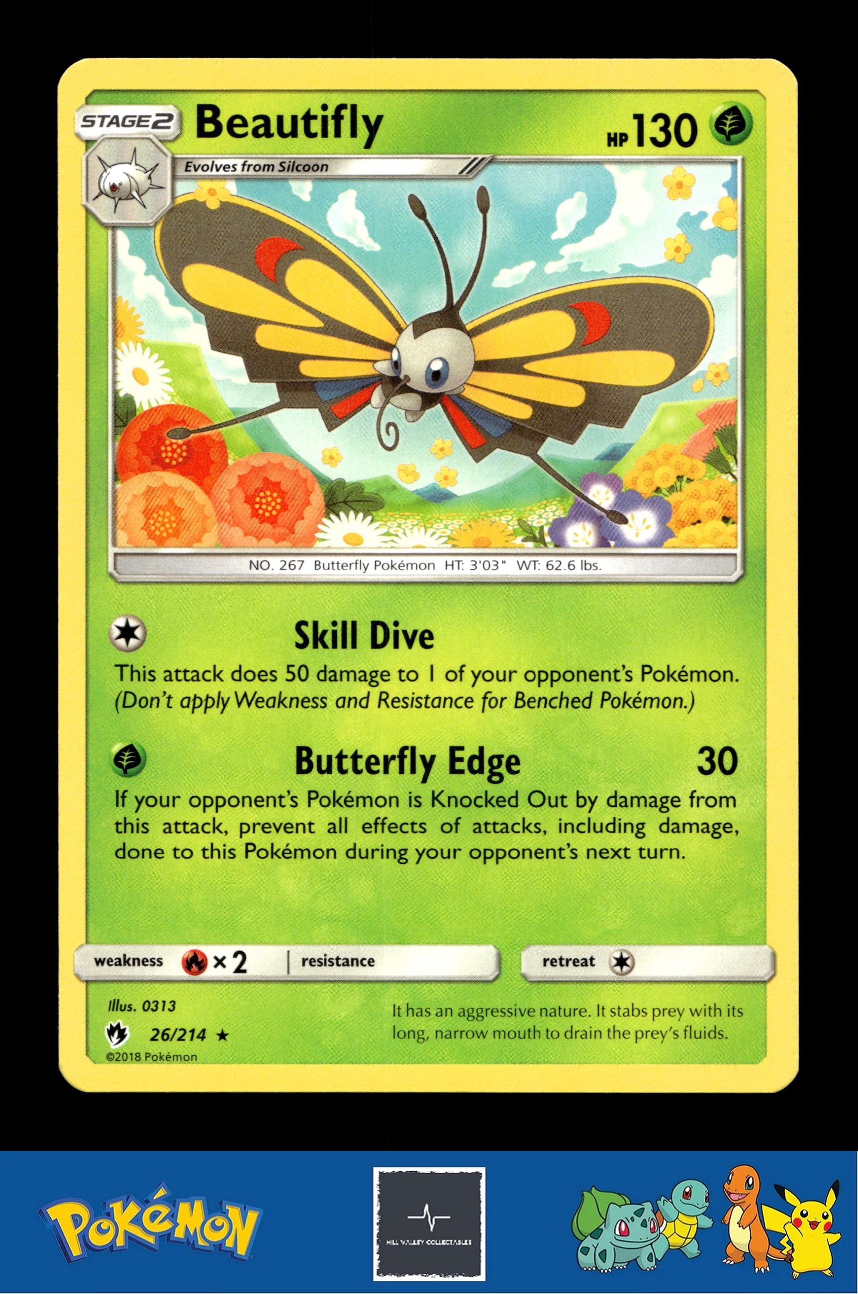 2018 Pokemon SM Lost Thunder 26/214 Beautifly