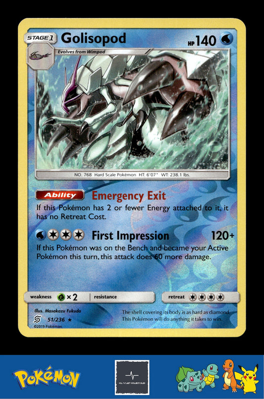 2019 Pokemon SM Unified Minds 51/236 Golisopod Reverse