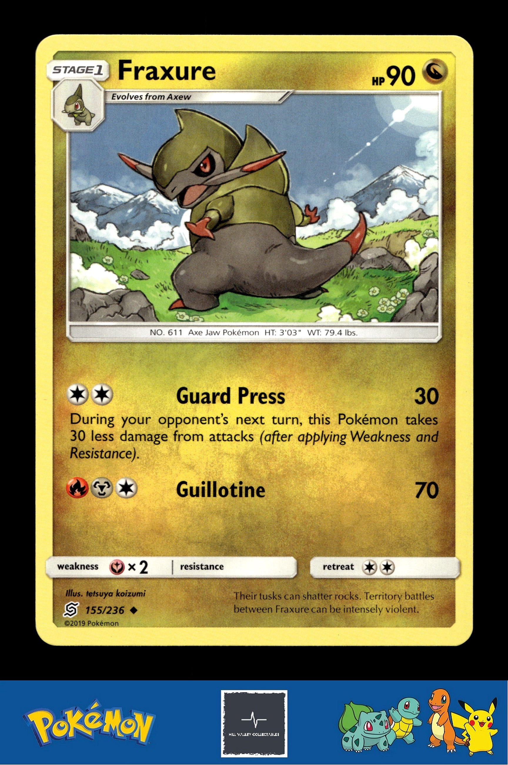 2019 Pokemon SM Unified Minds 155/236 Fraxure